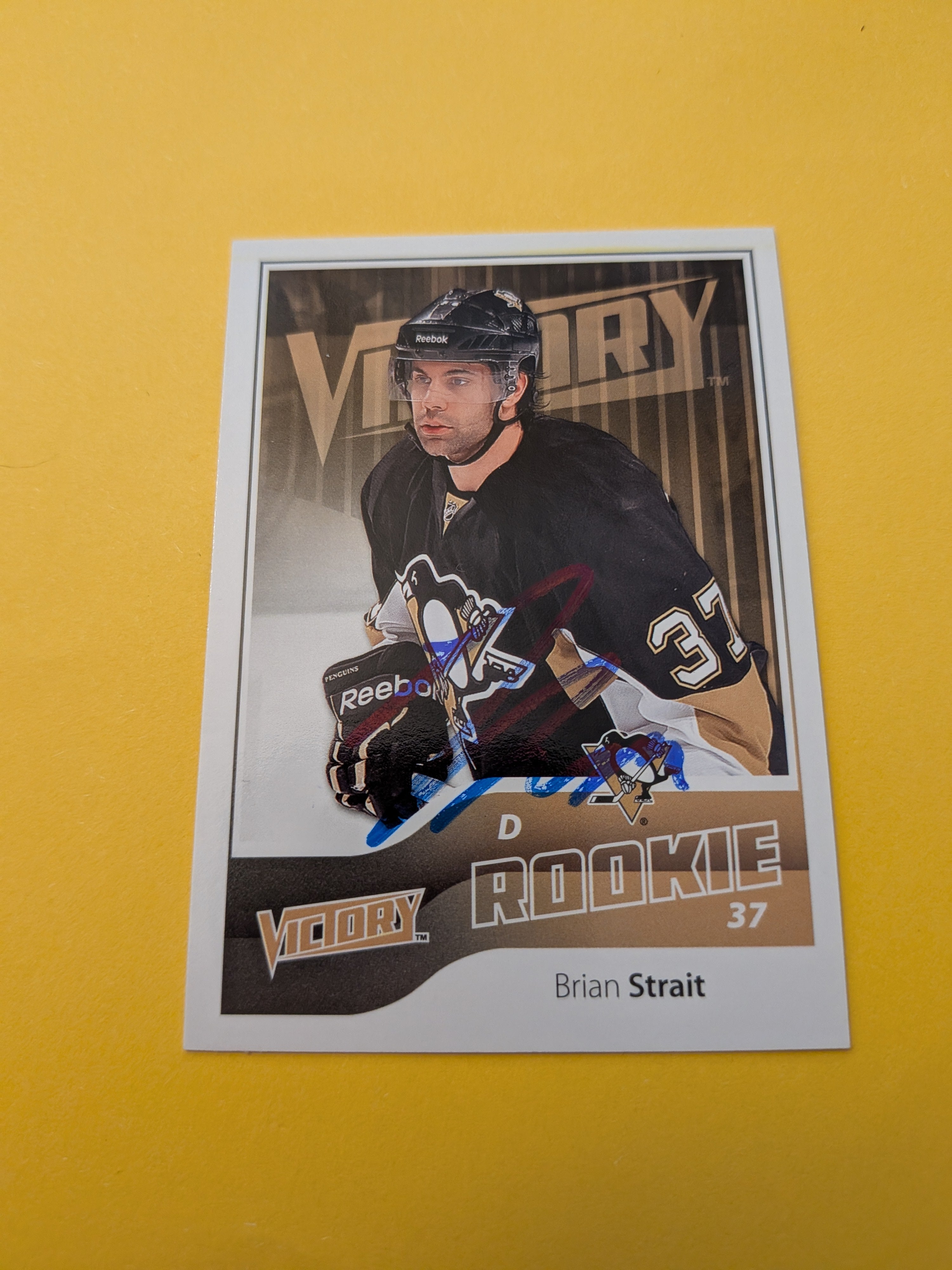 Brian Strait Signed Pittsburgh Penguins Rookie Card A