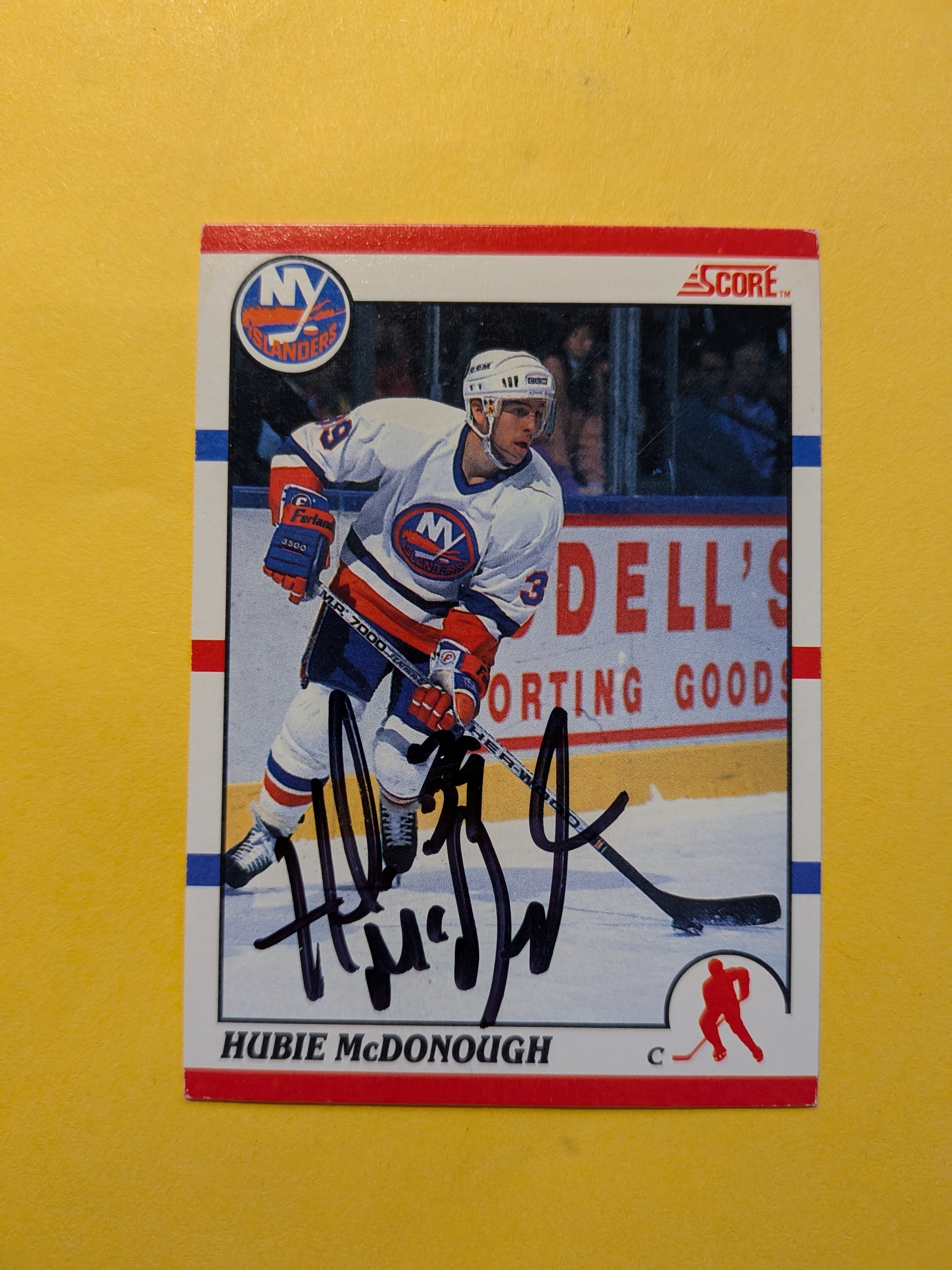 Hubie McDonough Signed New York Islanders Card C