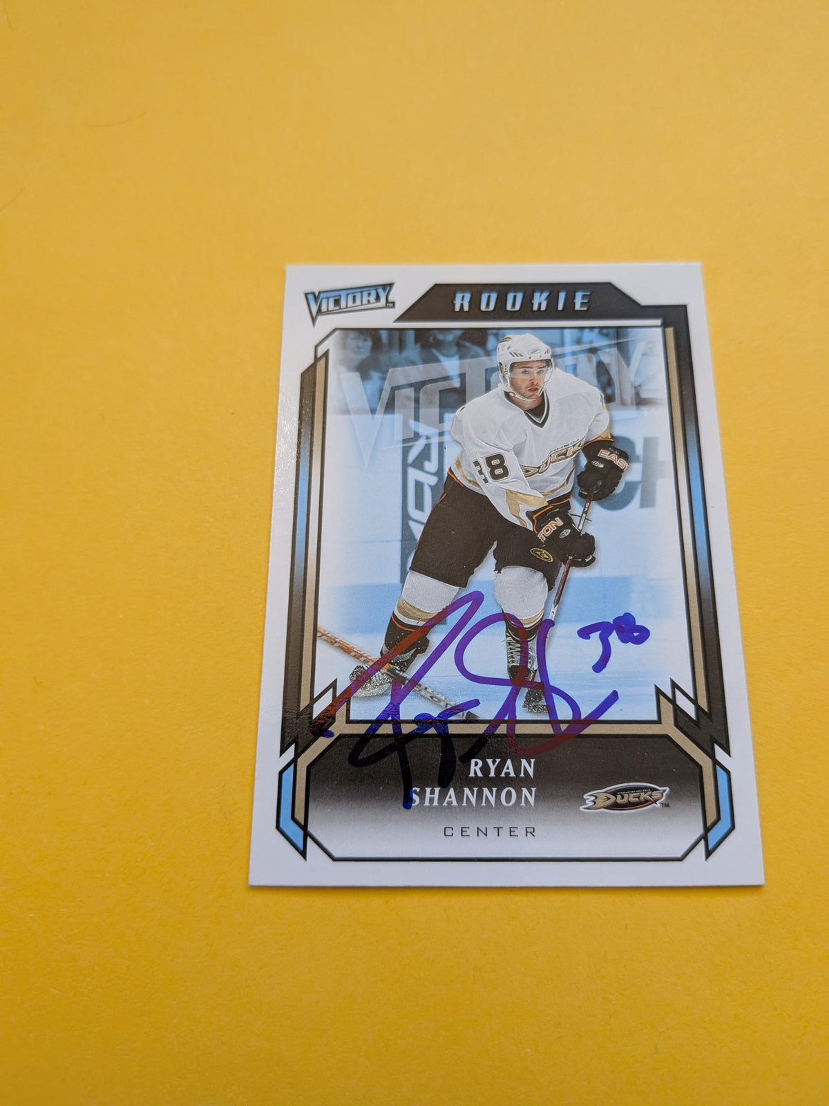Ryan Shannon Signed Anaheim Ducks Rookie Card B