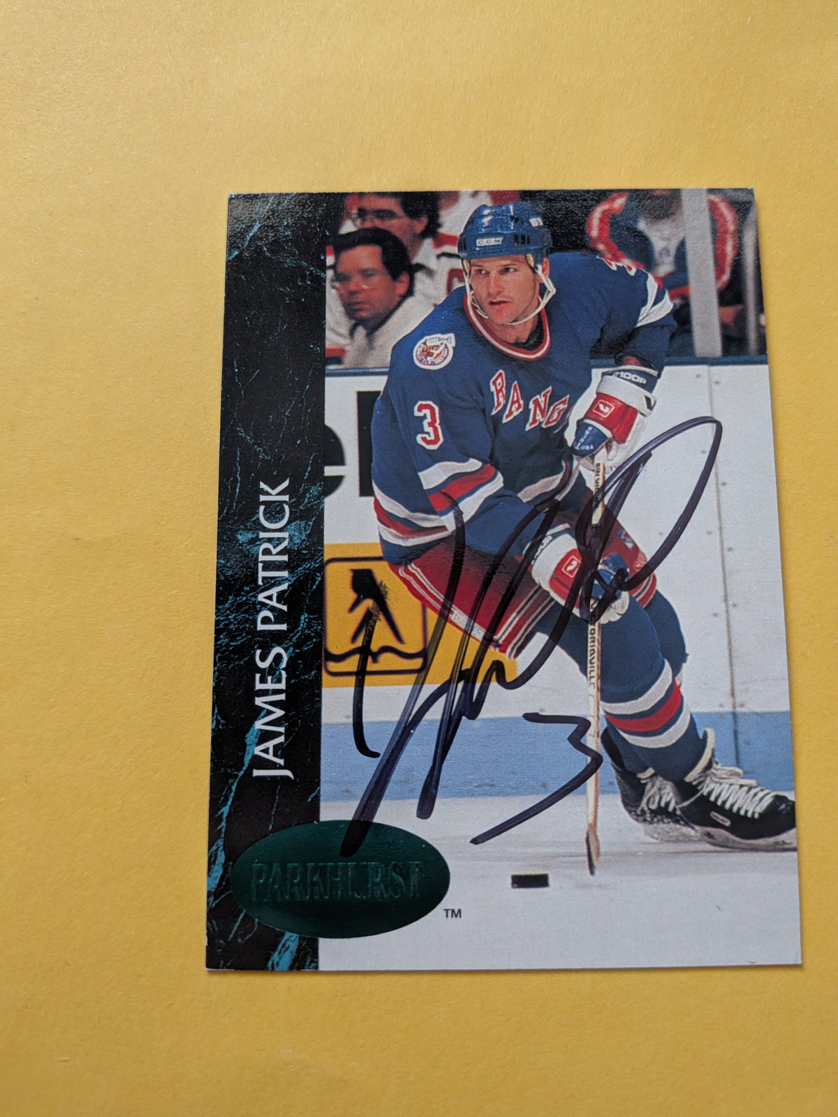 James Patrick Signed New York Rangers Card B