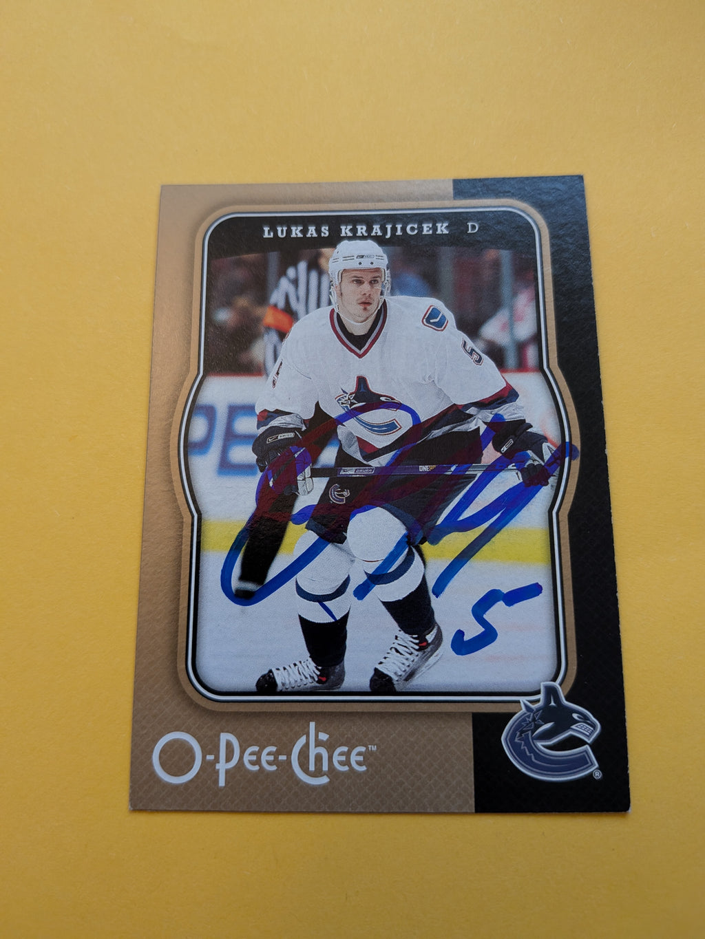 Lukas Krajicek Signed Vancouver Canucks Card