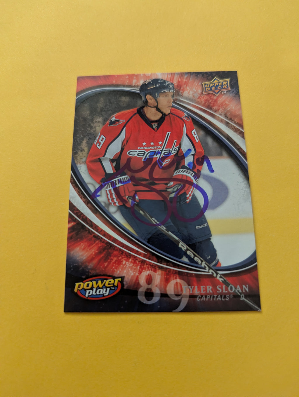 Tyler Sloan Signed Washington Capitals Rookie Card