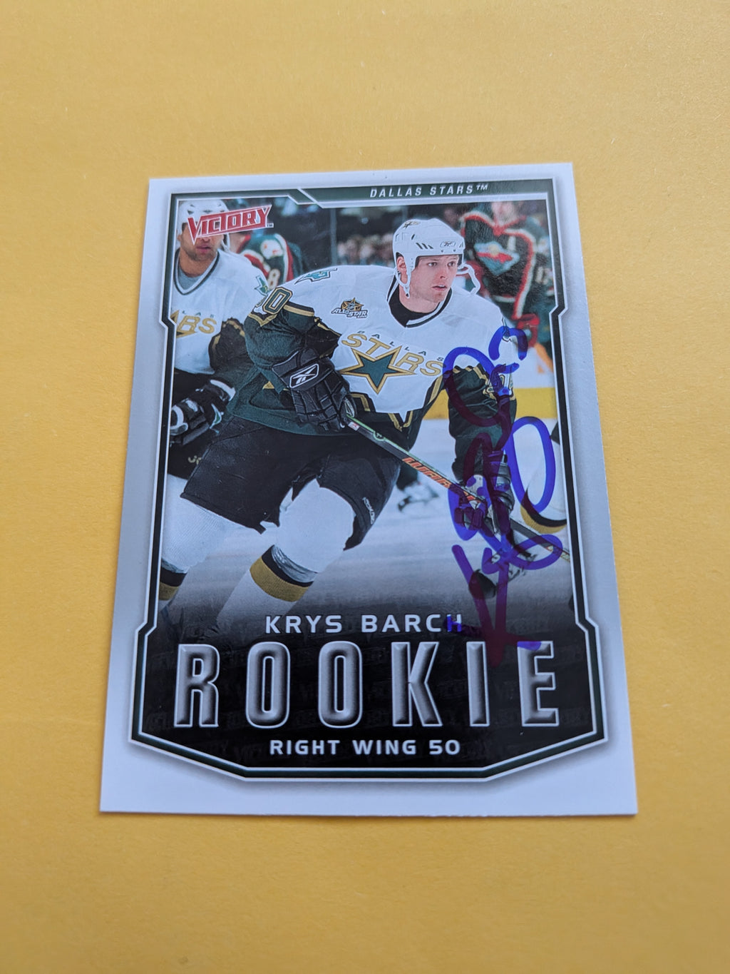 Krys Barch Signed Dallas Stars Rookie Card A