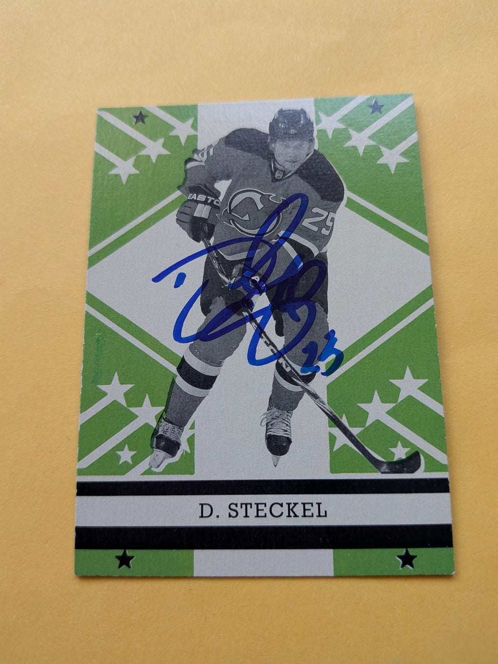 David Steckel Signed New Jersey Devils Card A