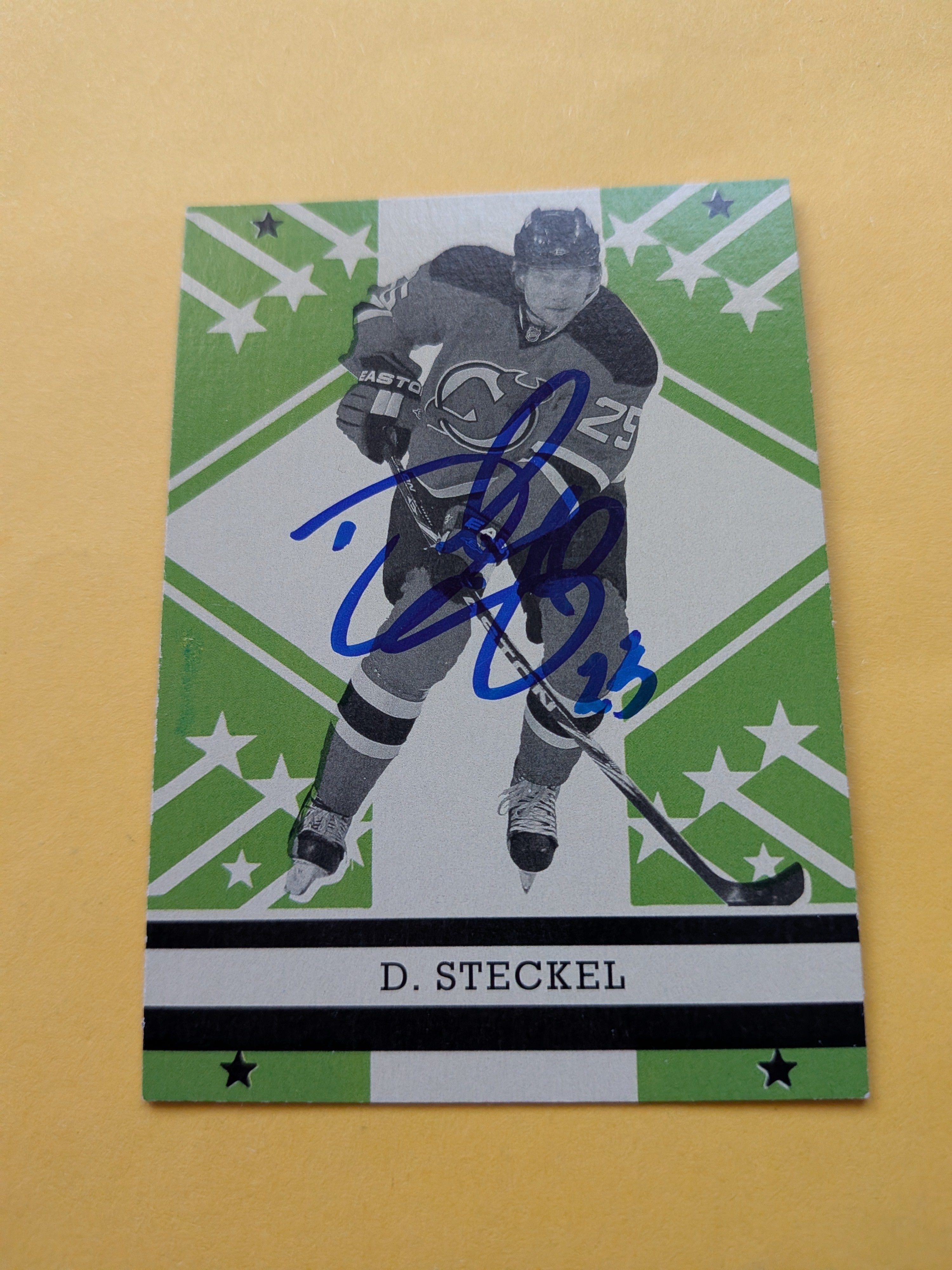 David Steckel Signed New Jersey Devils Card A