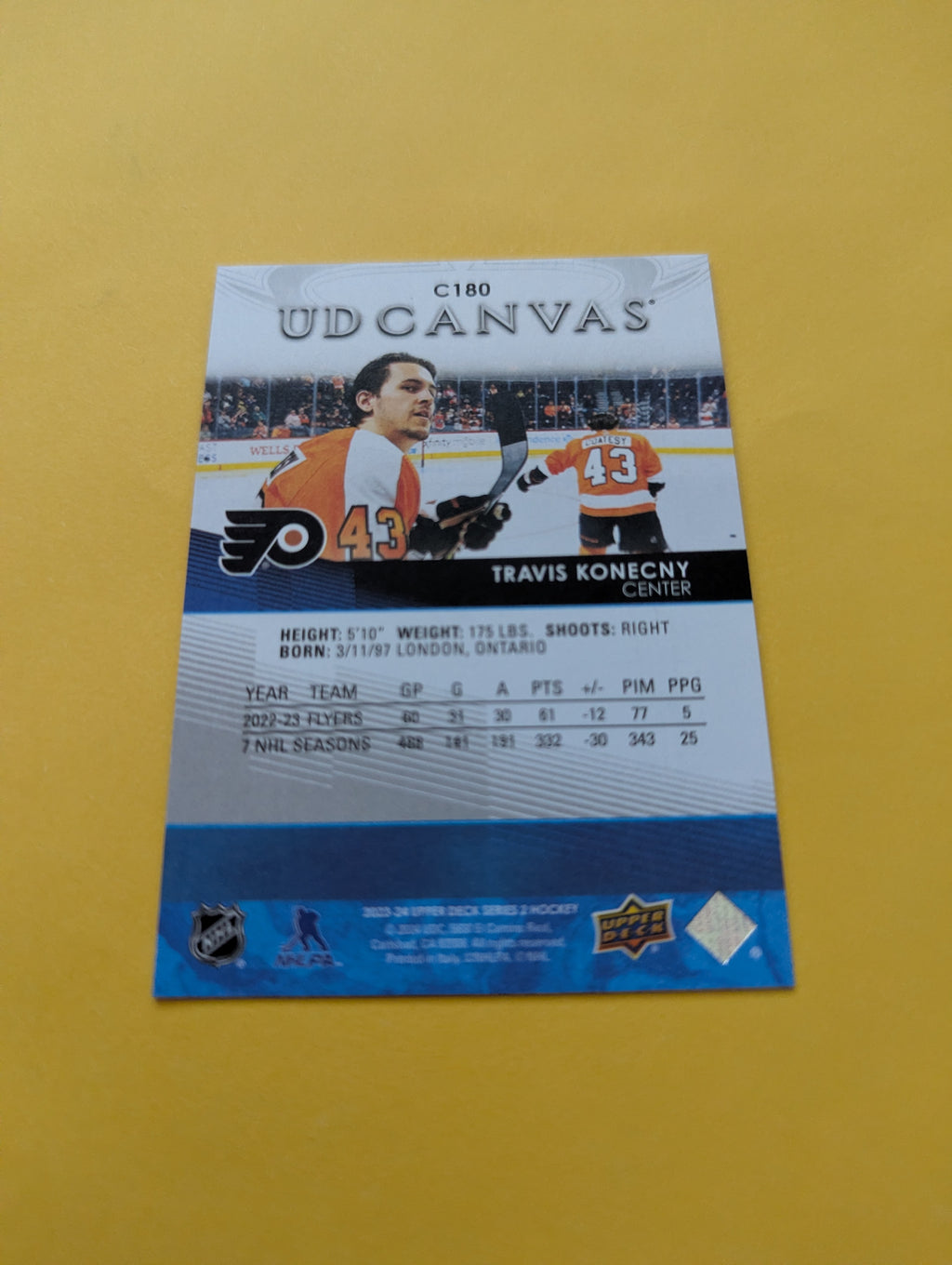 Travis Konecny 23-24 Upper Deck UD Canvas Card