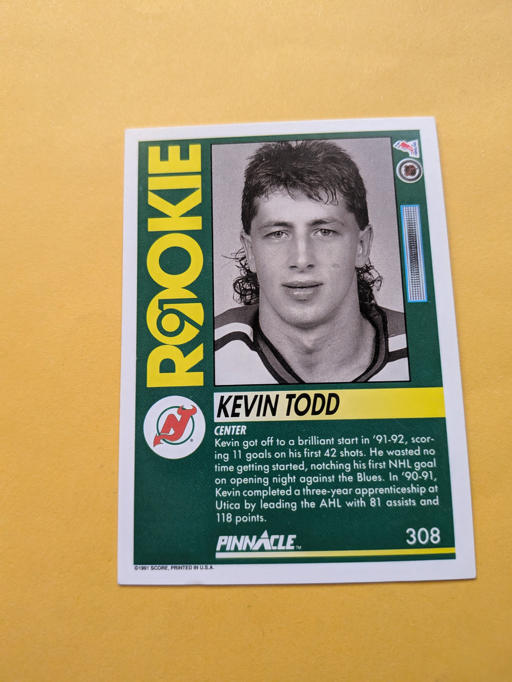 Kevin Todd Signed New Jersey Devils Rookie Card A