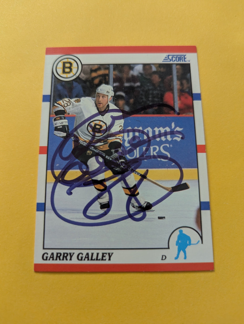 Gary Galley Signed Boston Bruins Card