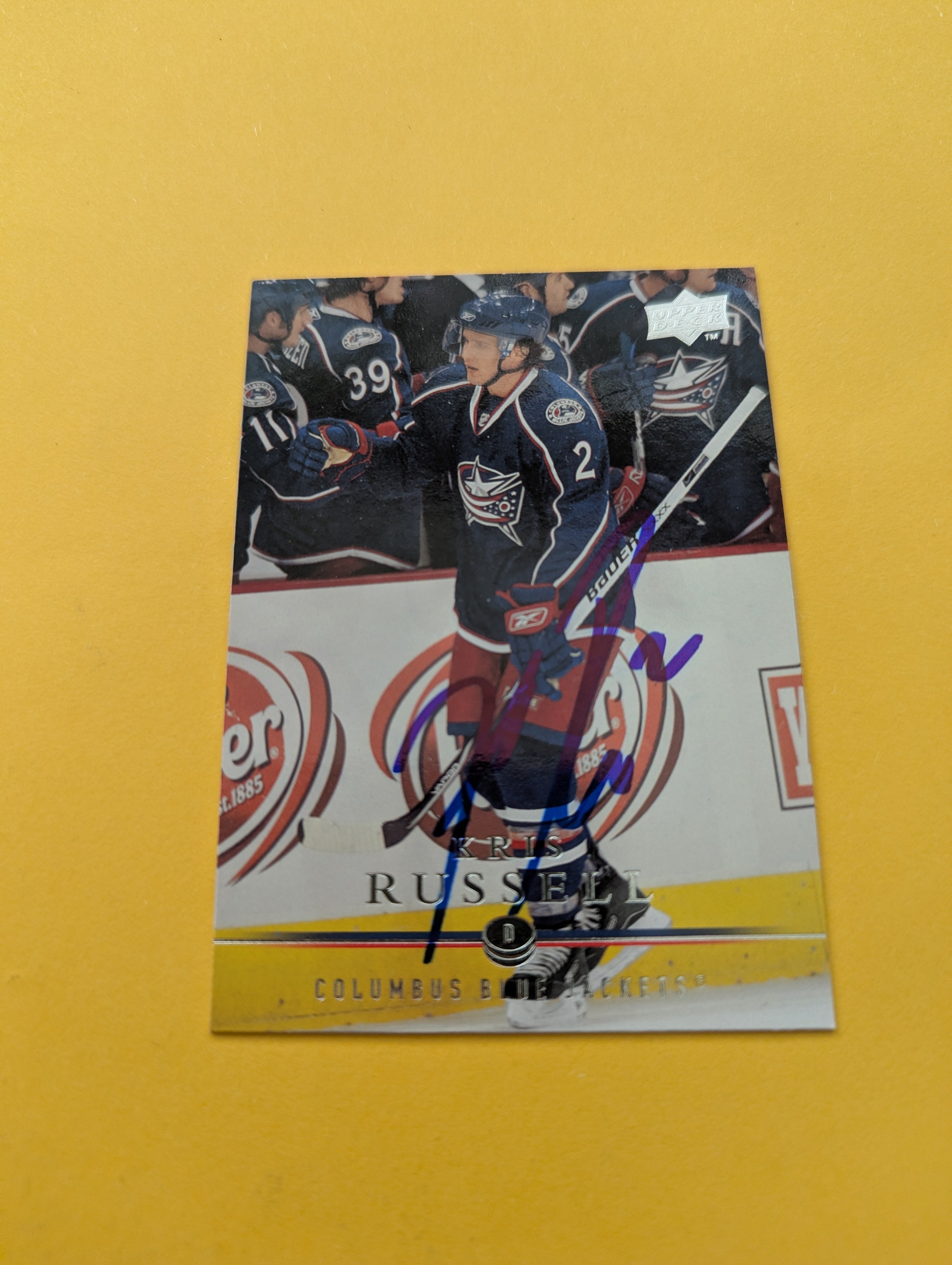 Kris Russell Signed Columbus Blue Jackets Card