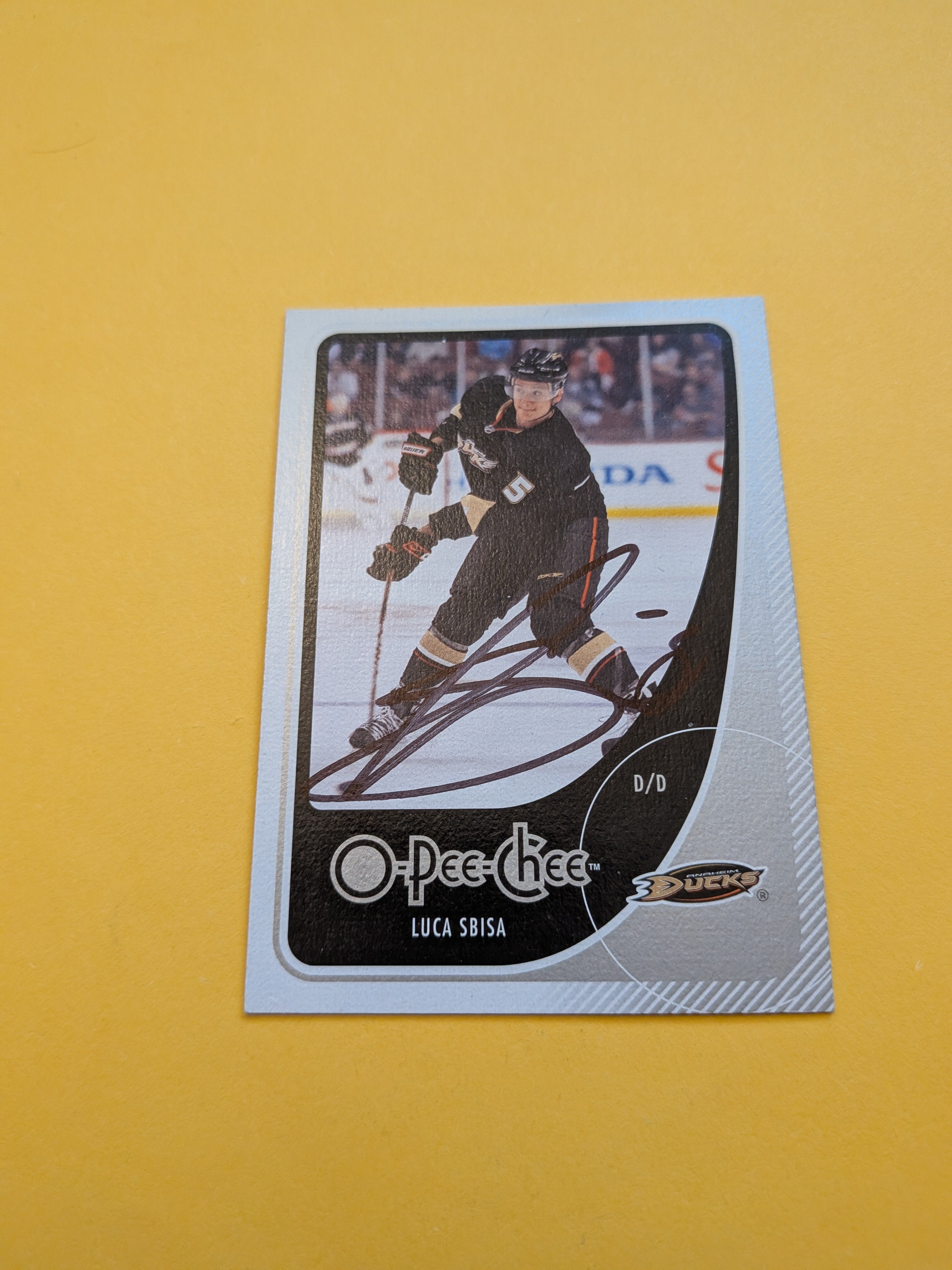 Luca Sbisa Signed Anaheim Ducks Card E
