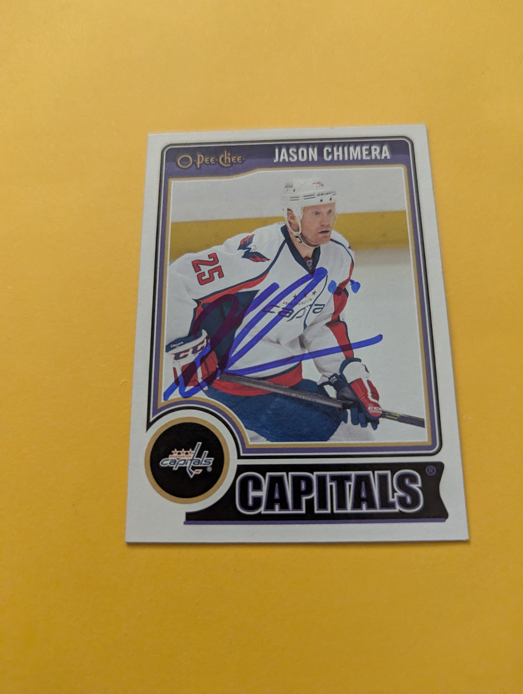 Jason Chimera Signed Washington Capitals Card