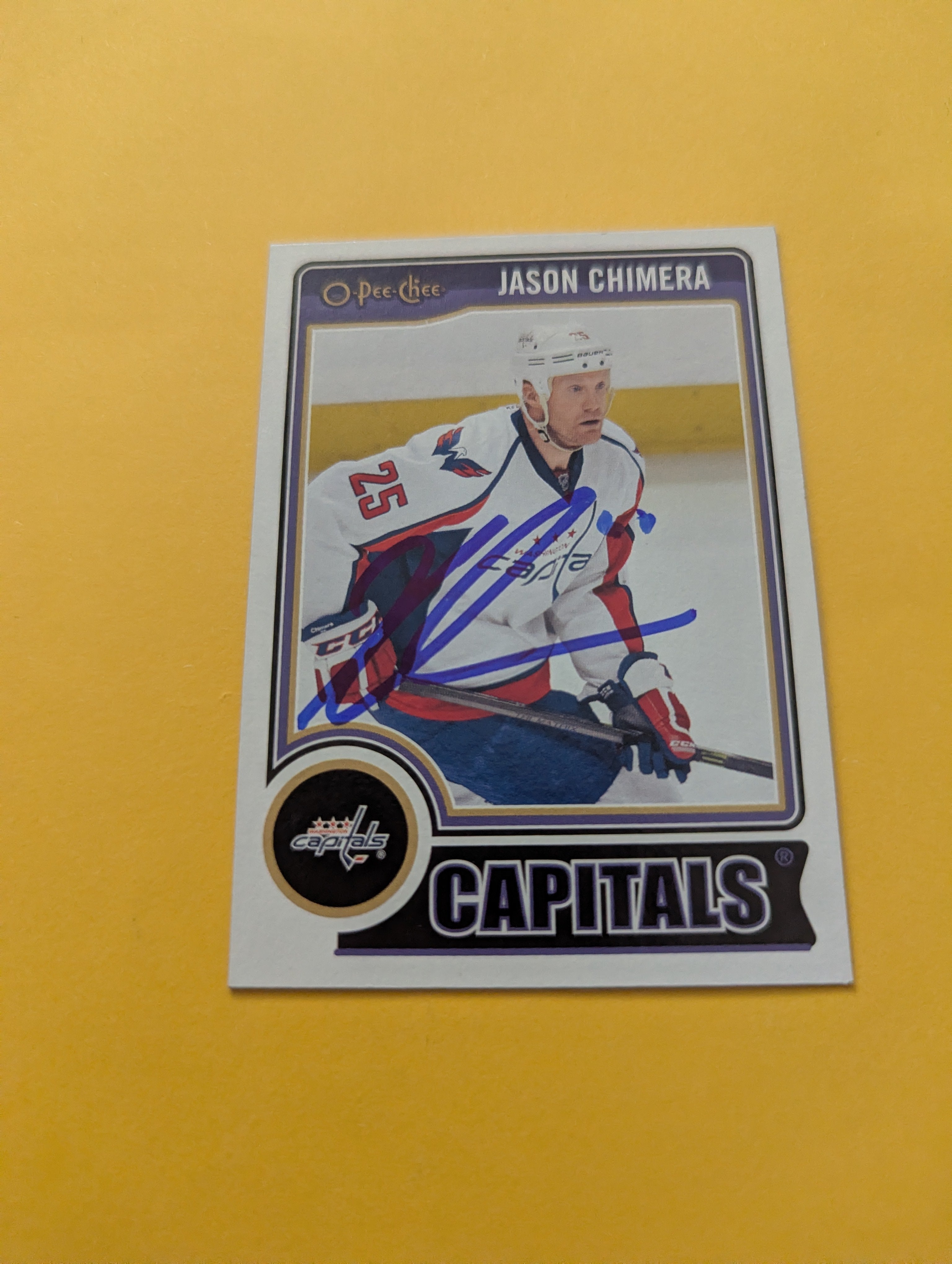 Jason Chimera Signed Washington Capitals Card