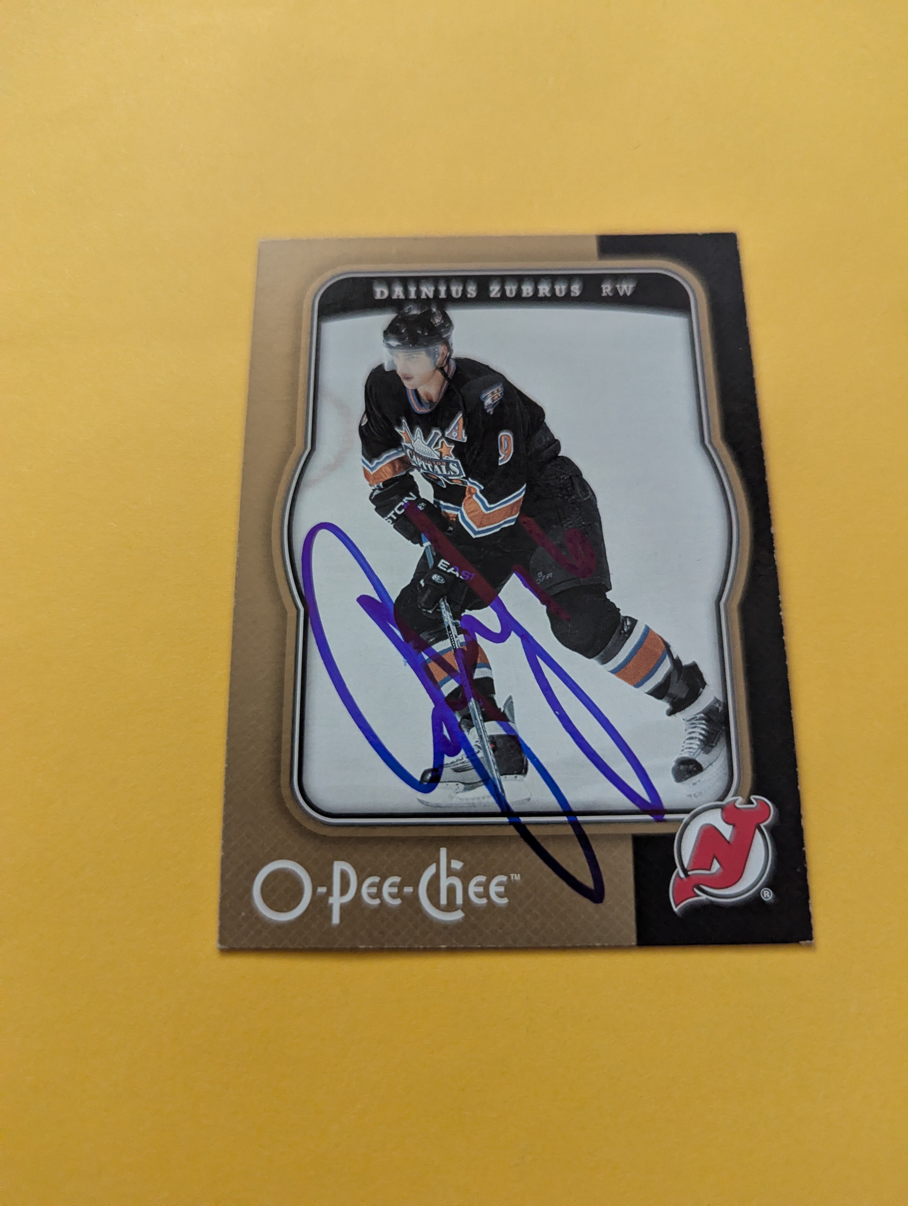 Dainus Zubrus Signed Washington Capitals Card