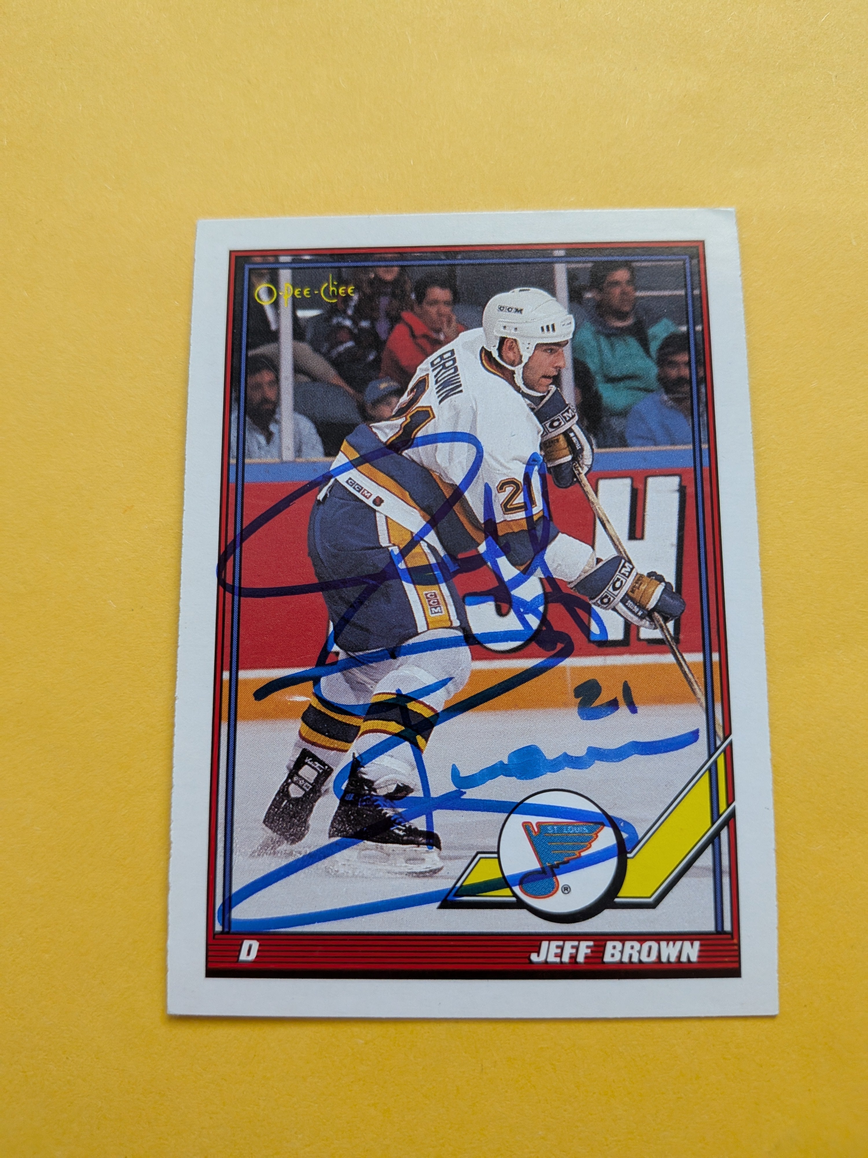Jeff Brown Signed St. Louis Blues Card A