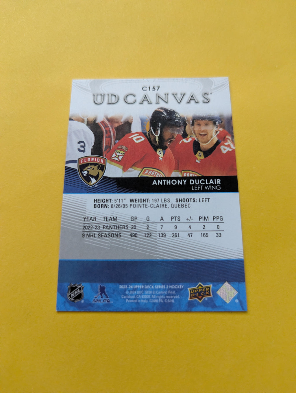 Anthony Duclair 23-24 Upper Deck UD Canvas Card