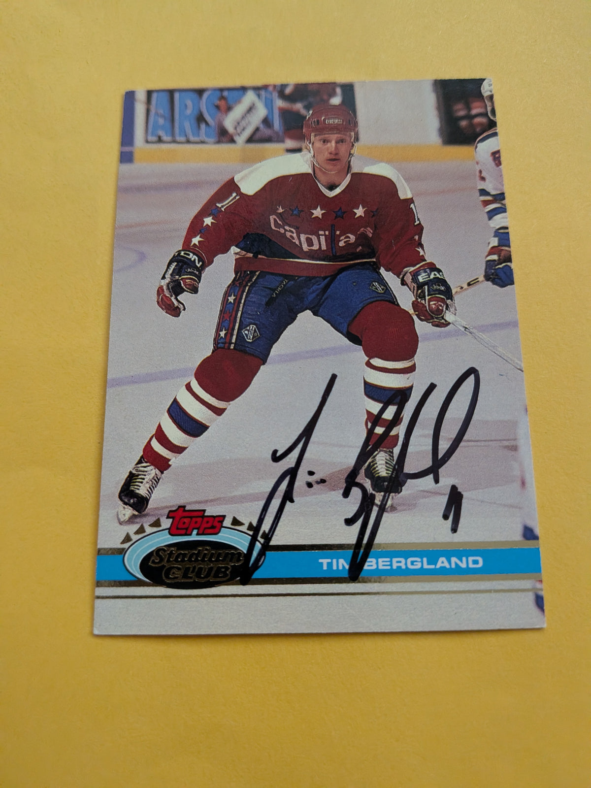Tim Bergland Signed Washington Capitals Card A