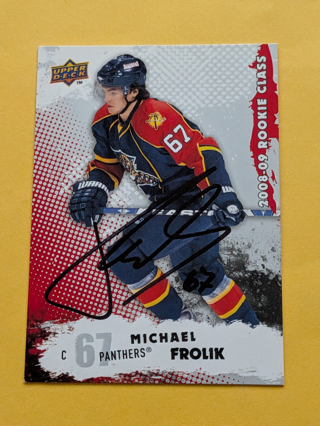 Michael Frolik Signed Florida Panthers Rookie Card A