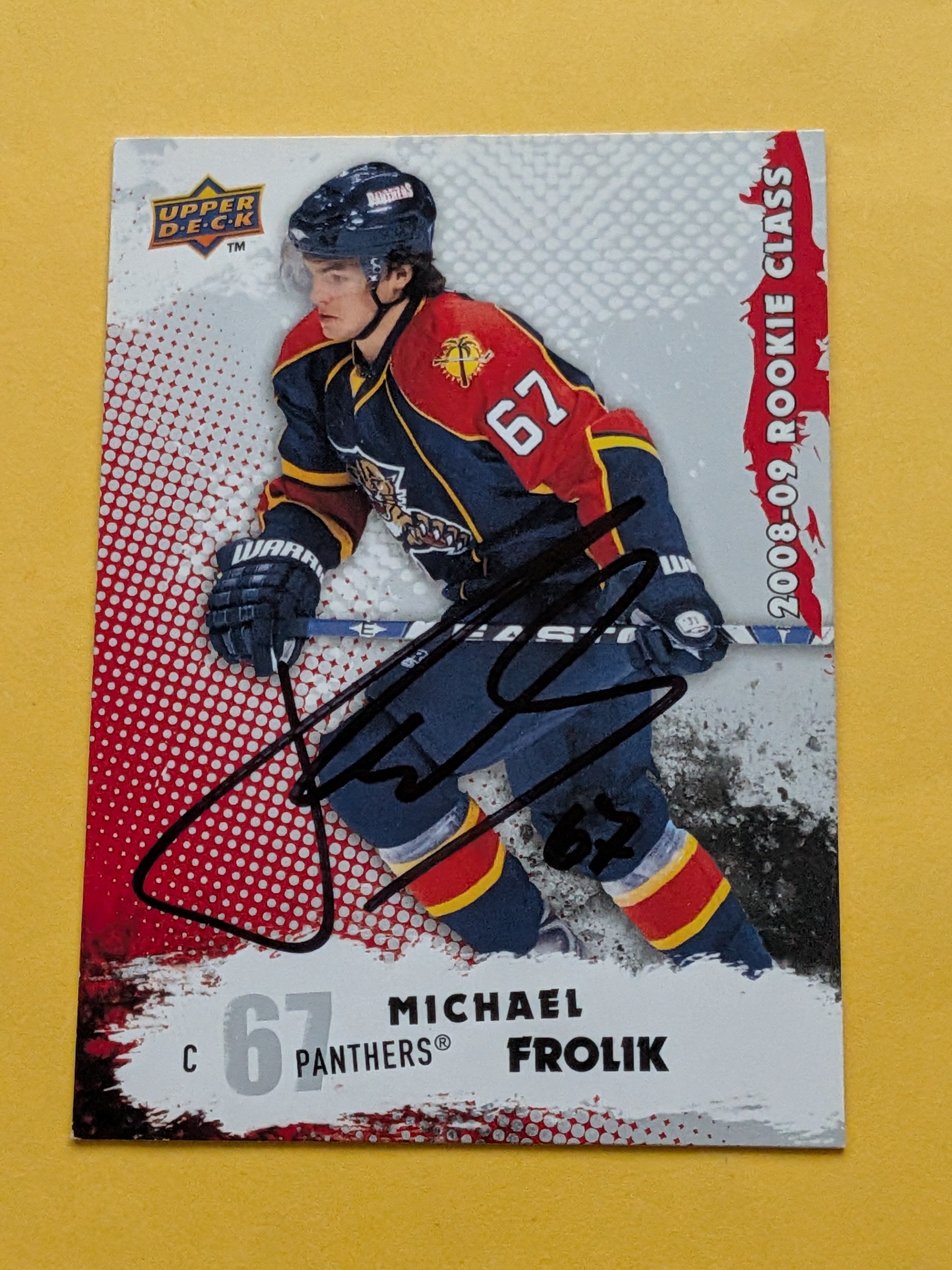 Michael Frolik Signed Florida Panthers Rookie Card A