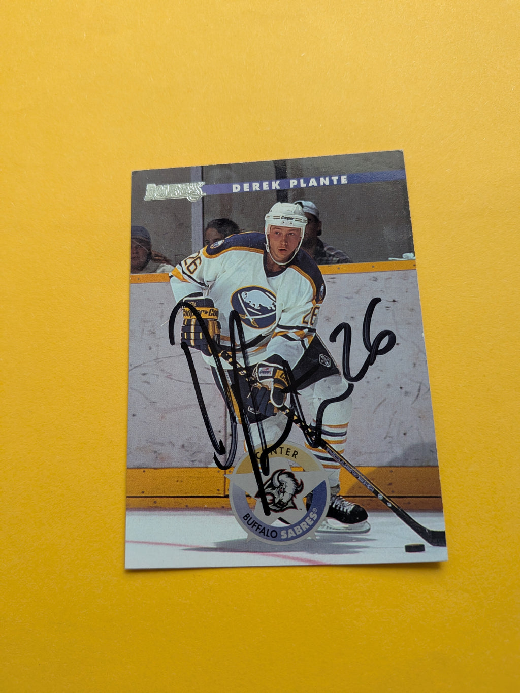 Derek Plante Signed Buffalo Sabres Card A