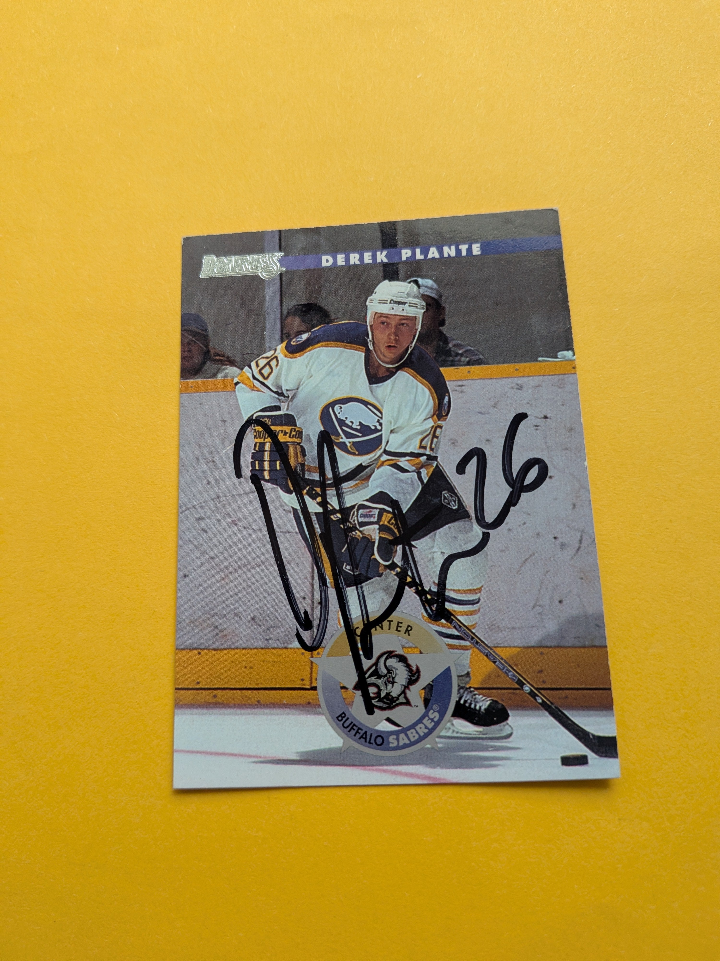 Derek Plante Signed Buffalo Sabres Card A