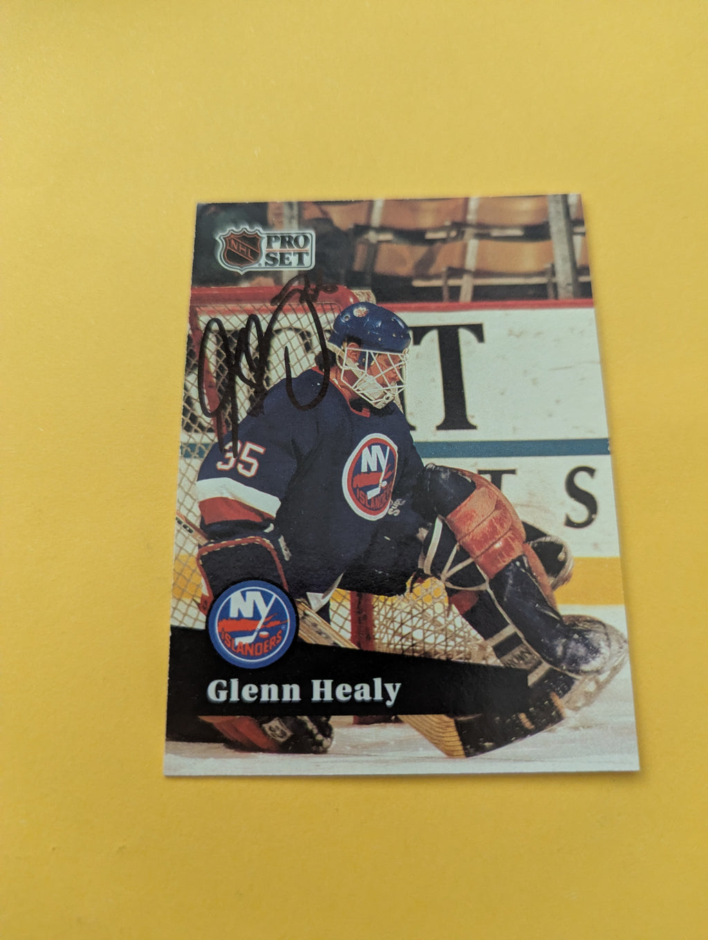 Glenn Healy Signed New York Islanders Card