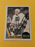 Dean Evason Signed Hartford Whalers Card