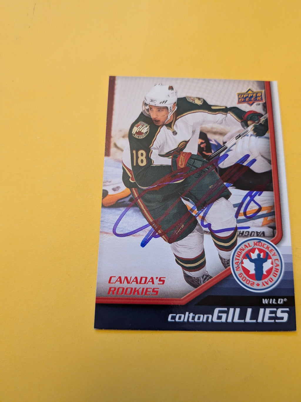 Colton Gillies Signed Minnesota Wild Rookie Card B