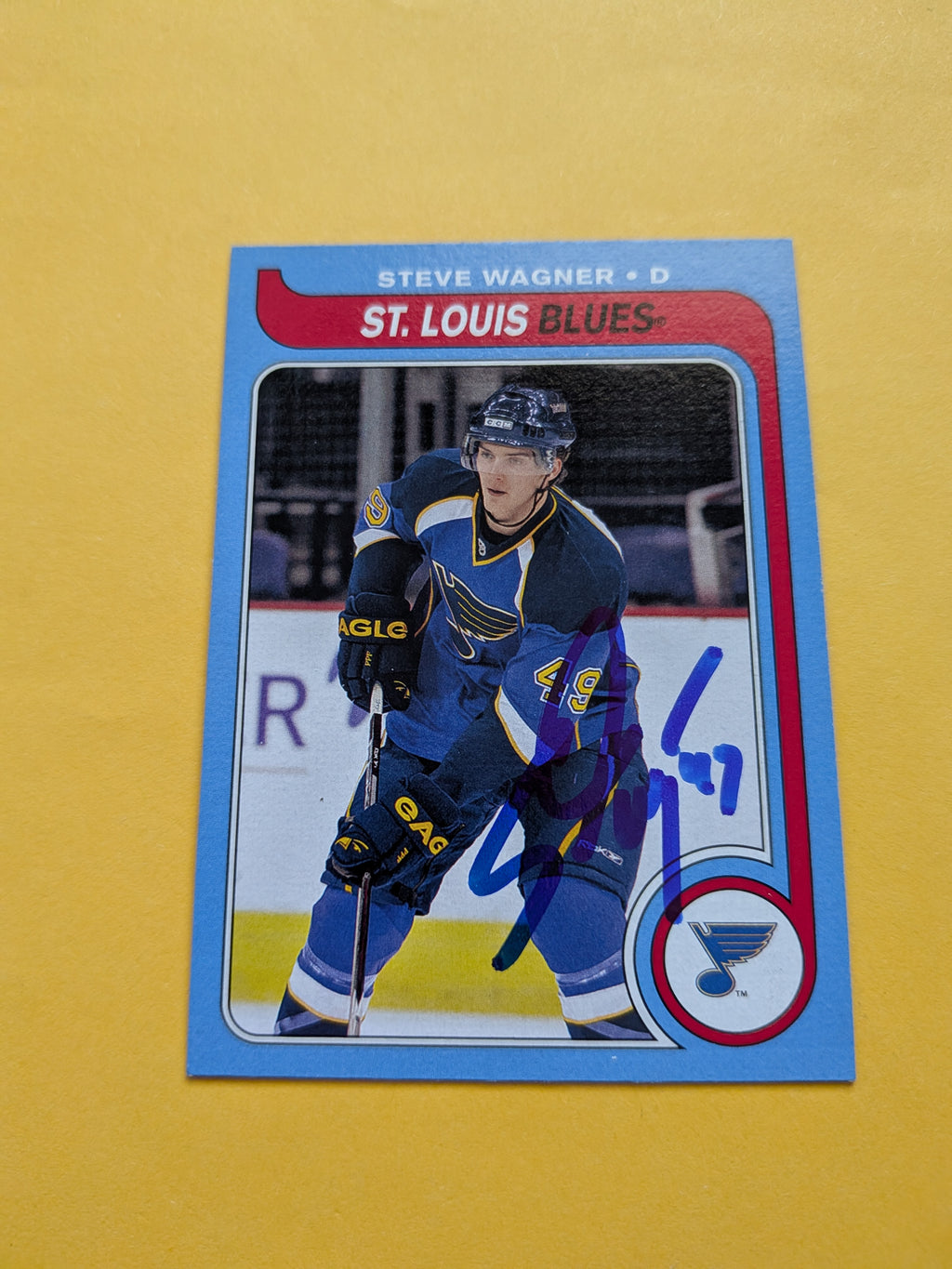 Steve Wagner Signed St. Louis Blues Rookie Card B