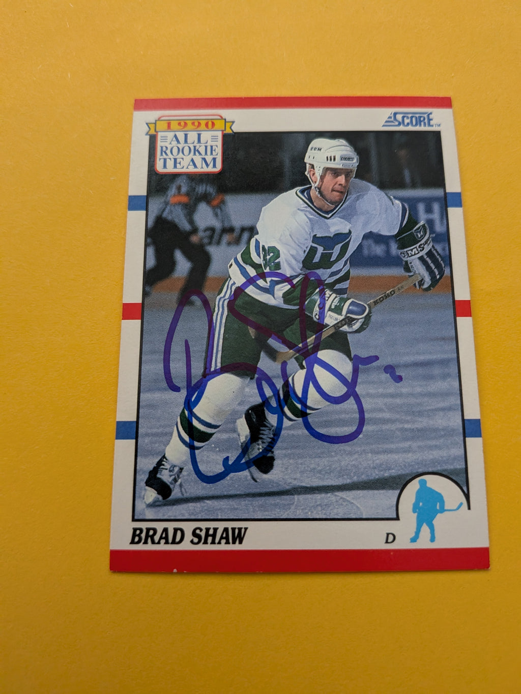 Brad Shaw Signed Hartford Whalers Card H