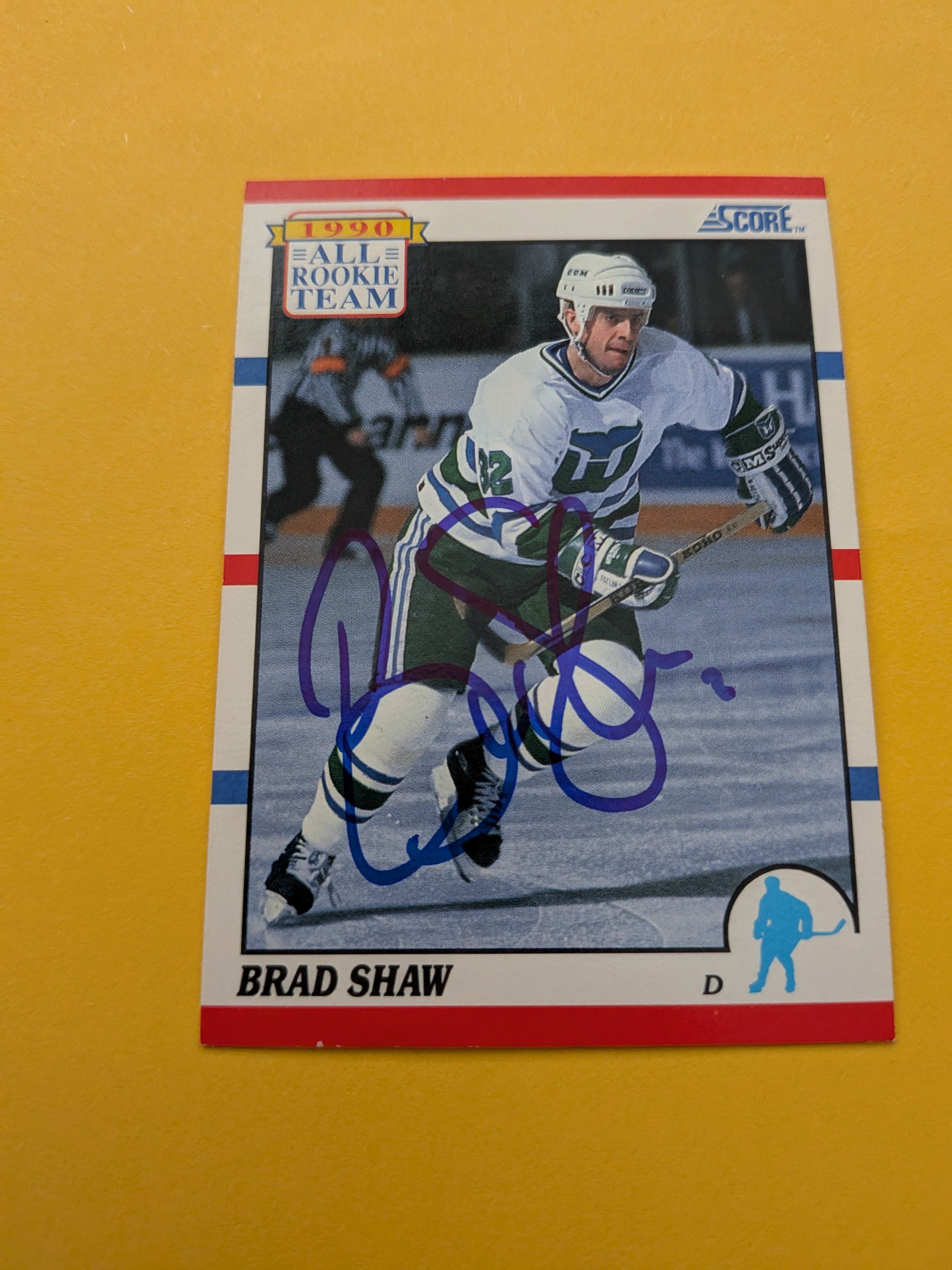 Brad Shaw Signed Hartford Whalers Card H