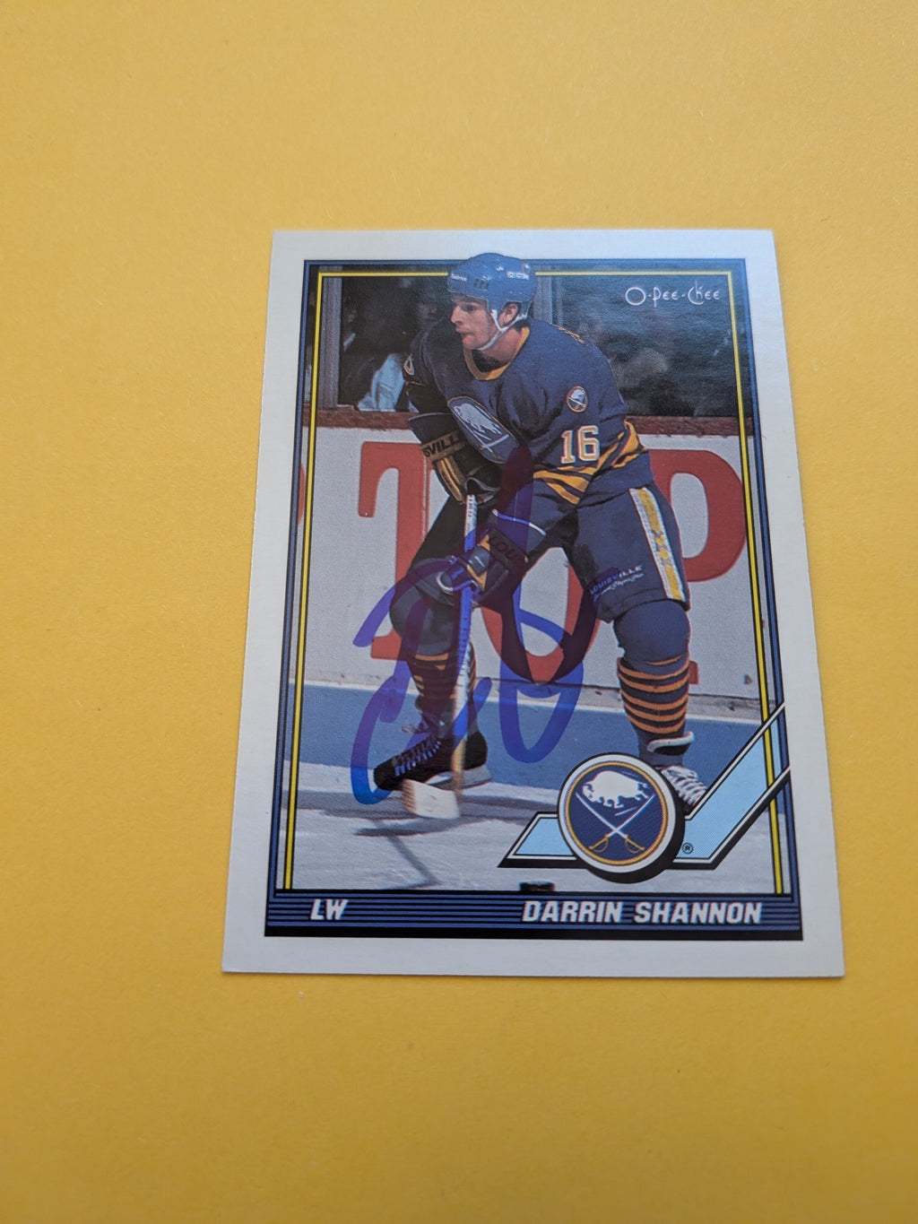 Darrin Shannon Signed Buffalo Sabres Card B