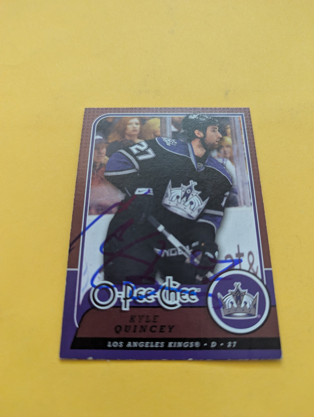Kyle Quincey Signed Los Angeles Kings Card A