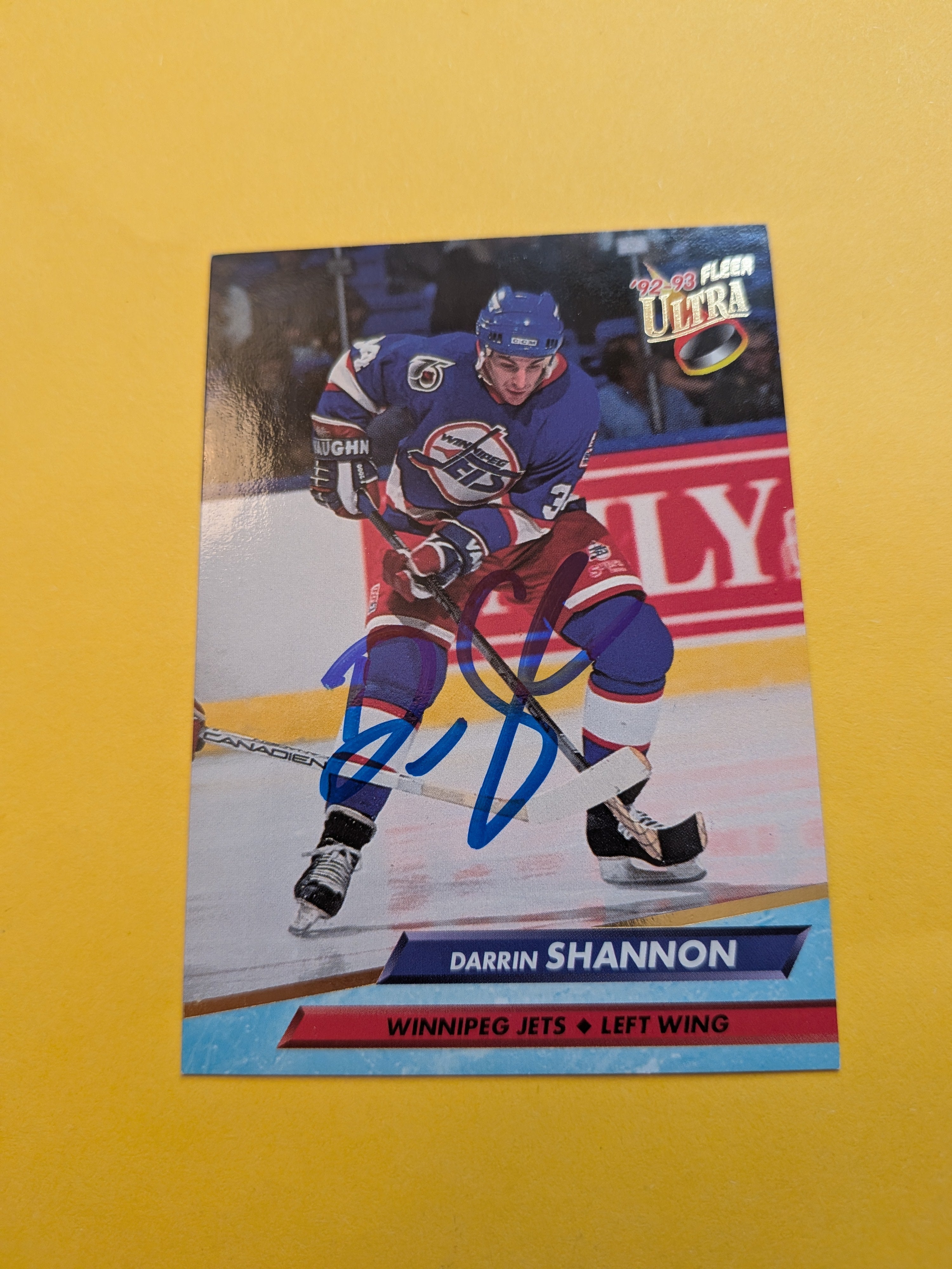 Darrin Shannon Signed Winnipeg Jets Card F