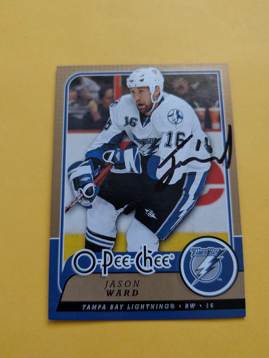 Jason Ward Signed Tampa Bay Lightning Card A