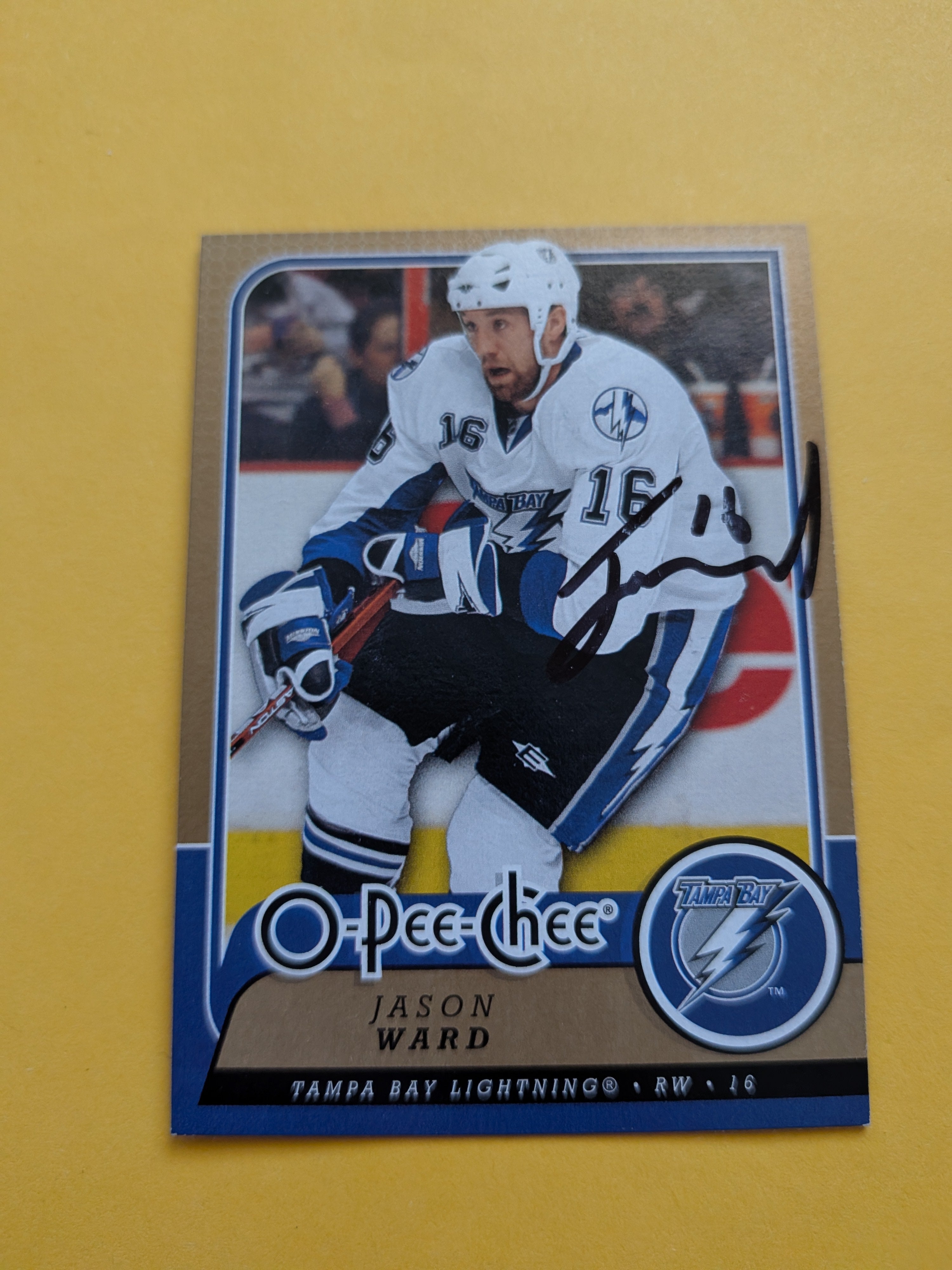Jason Ward Signed Tampa Bay Lightning Card A