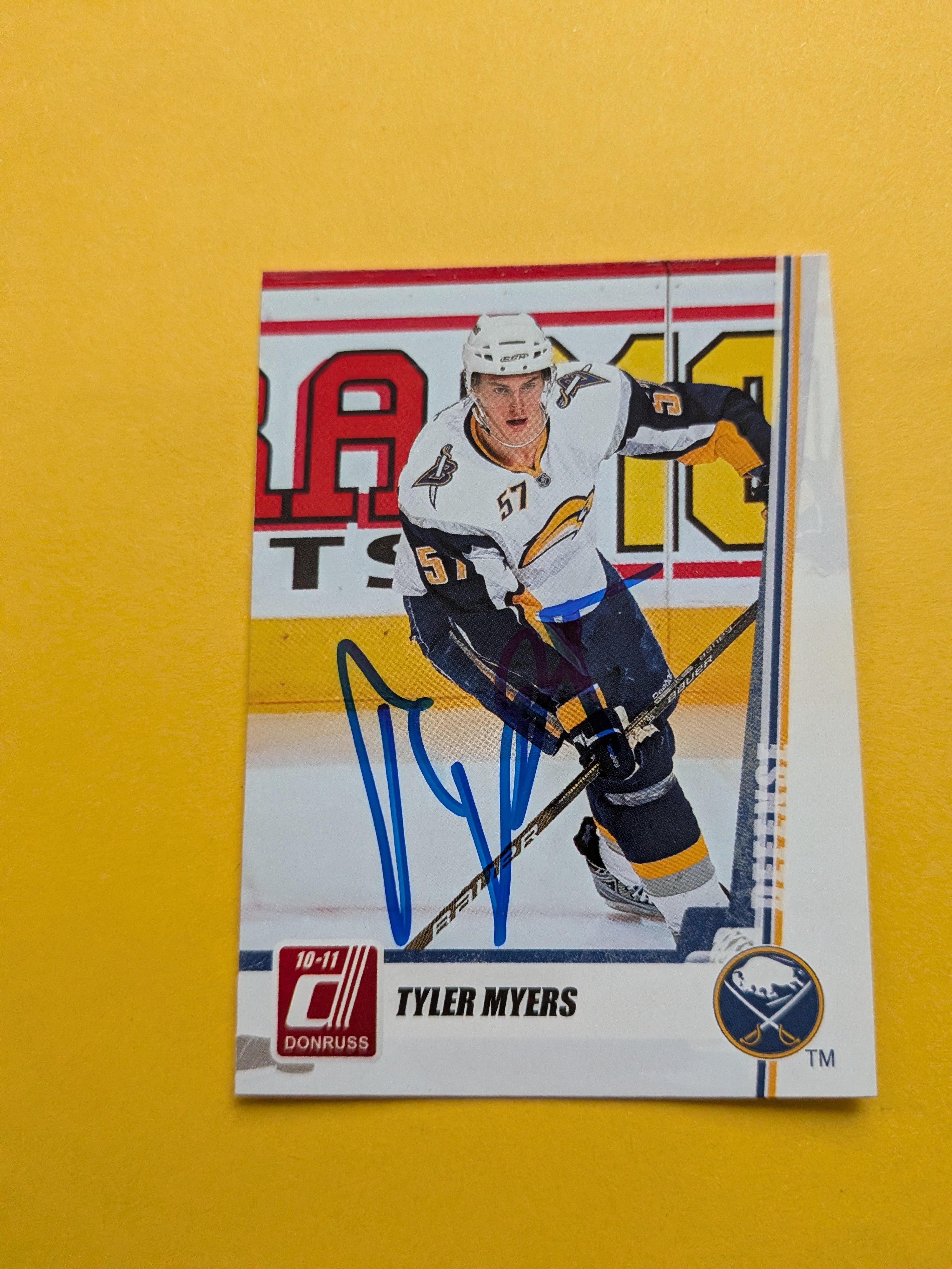 Tyler Myers Signed Buffalo Sabres Card B