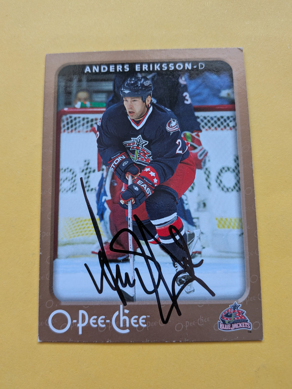 Anders Eriksson Signed Columbus Blue Jackets Card A