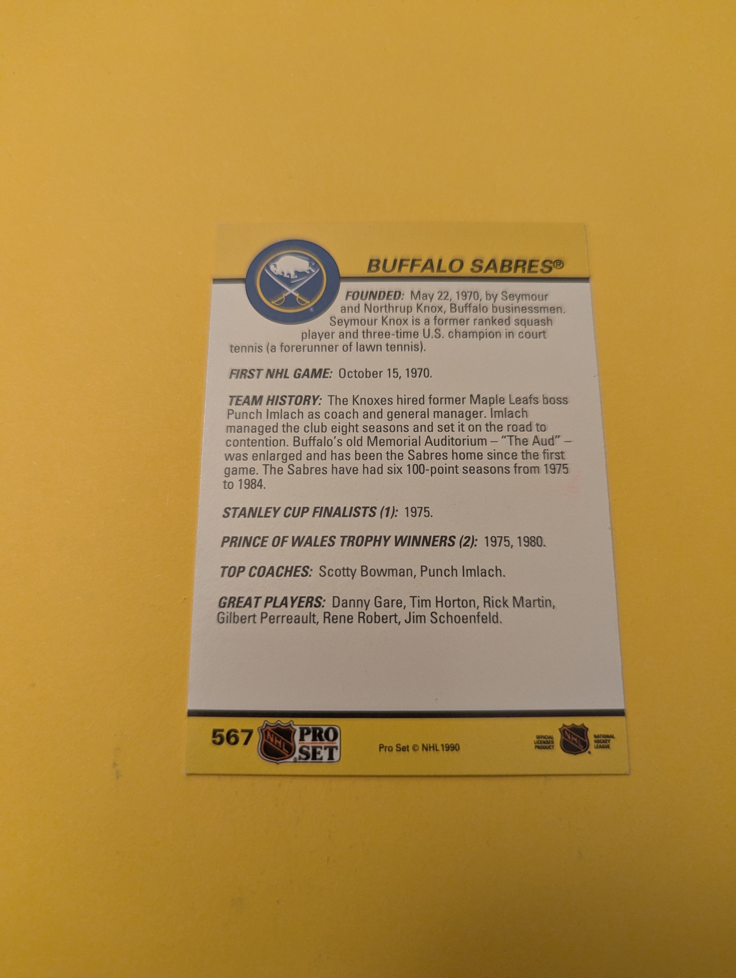 Dave Andreychuk Signed Buffalo Sabres Card