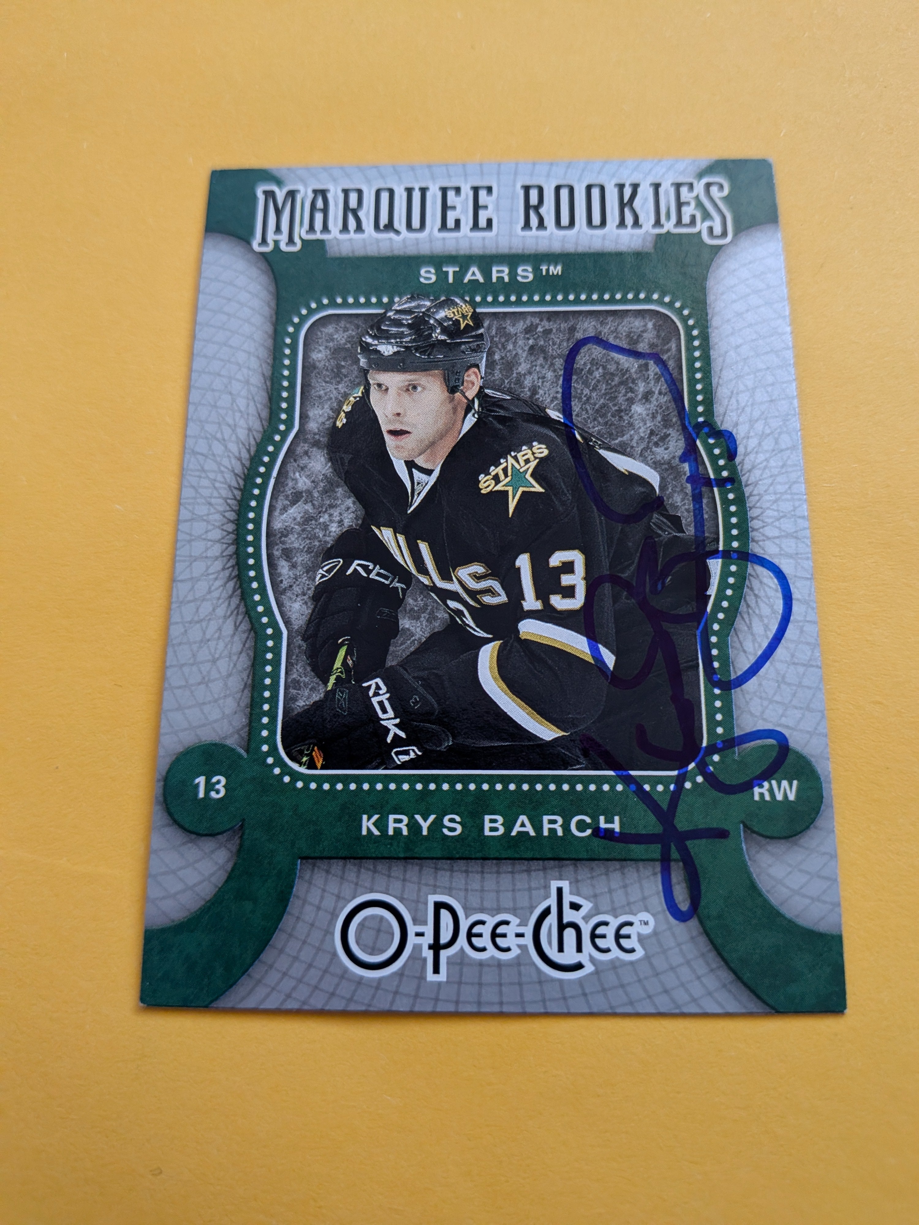 Krys Barch Signed Dallas Stars Rookie Card B