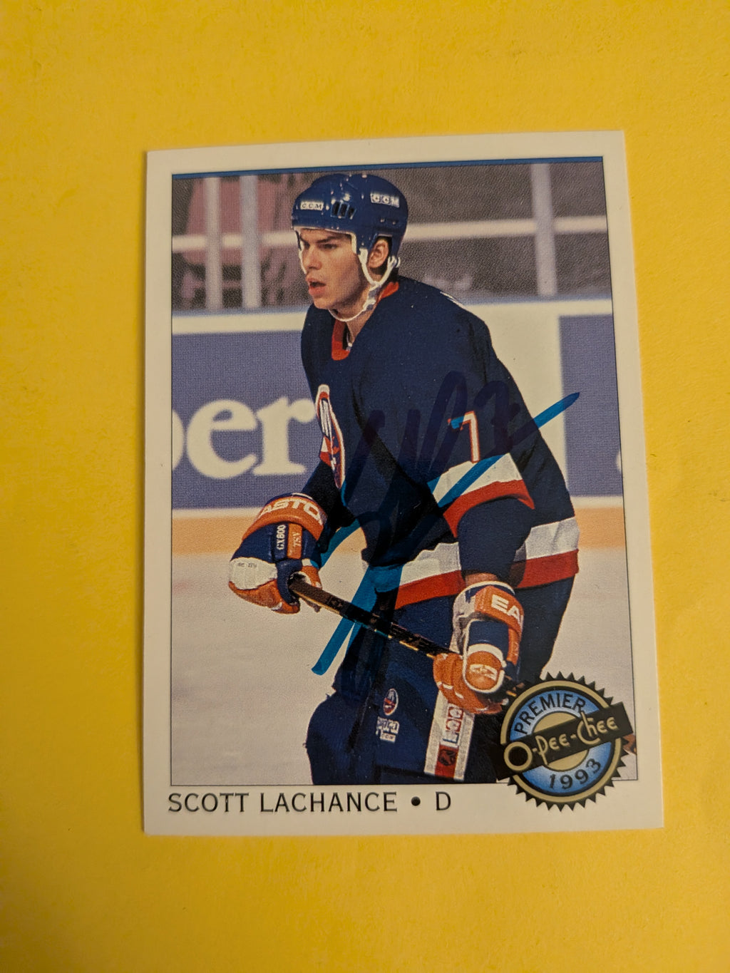 Scott Lachance Signed New York Islanders Card A