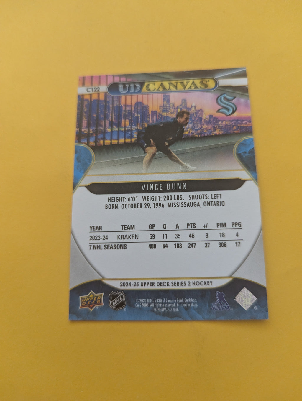 Vince Dunn 24-25 Upper Deck UD Canvas Card