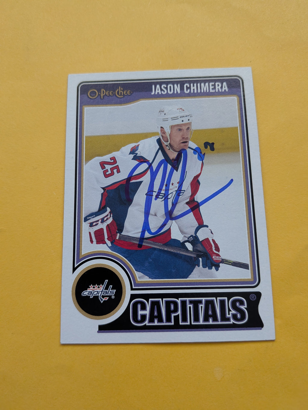 Jason Chimera Signed Washington Capitals Card B