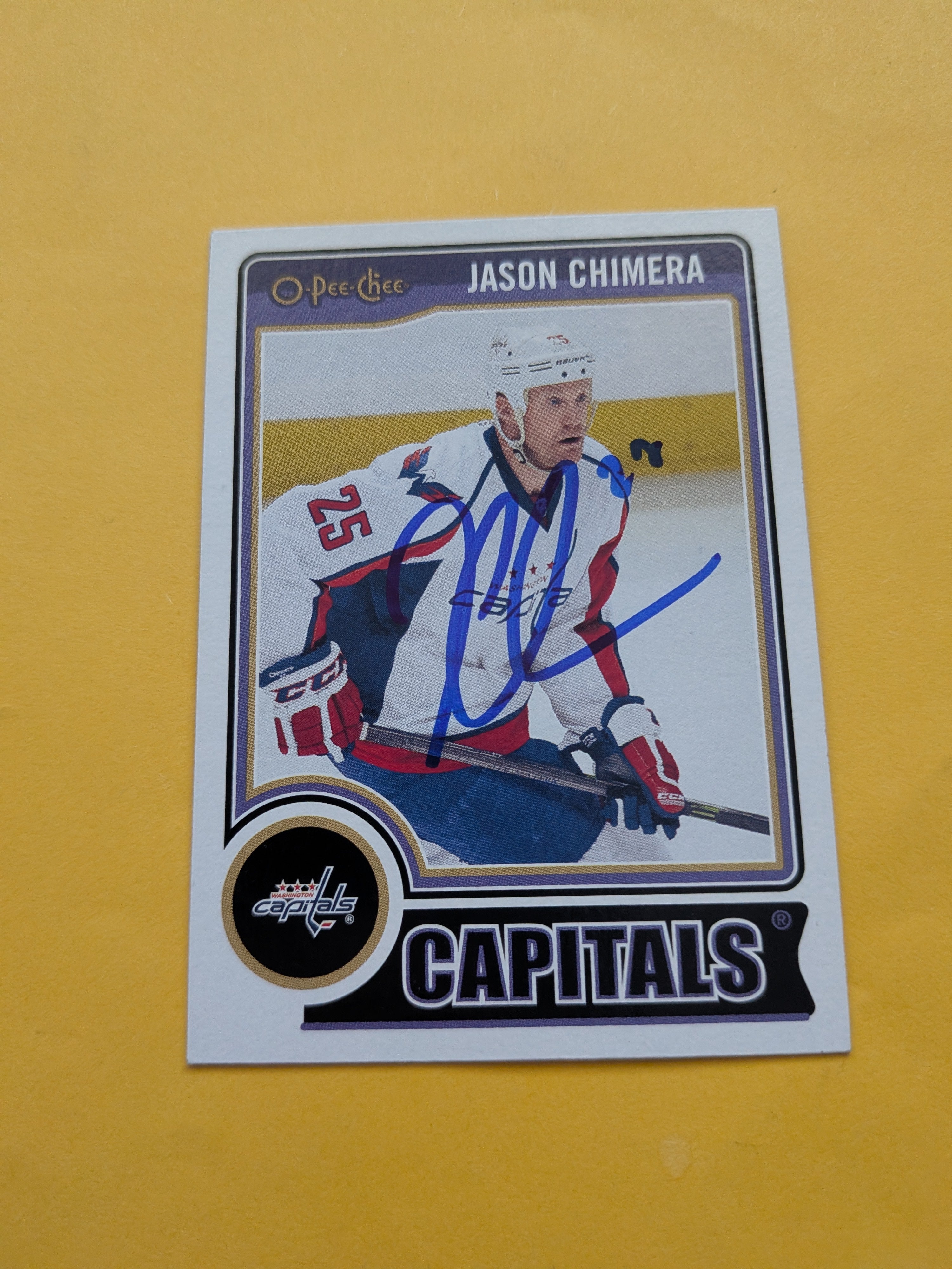 Jason Chimera Signed Washington Capitals Card B