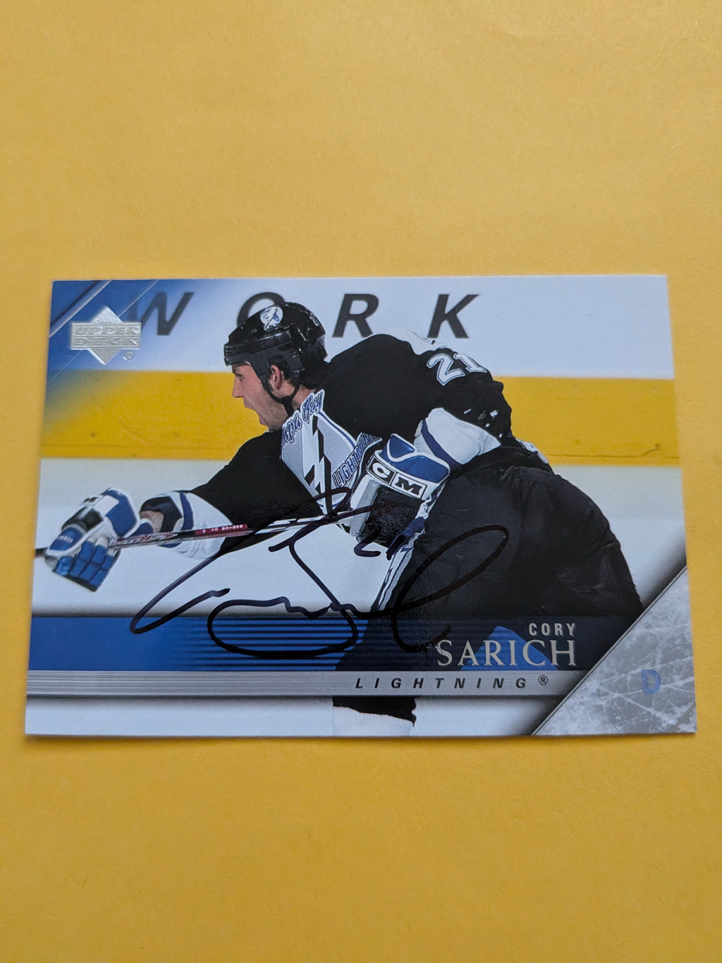 Cory Sarich Signed Tampa Bay Lightning Card A