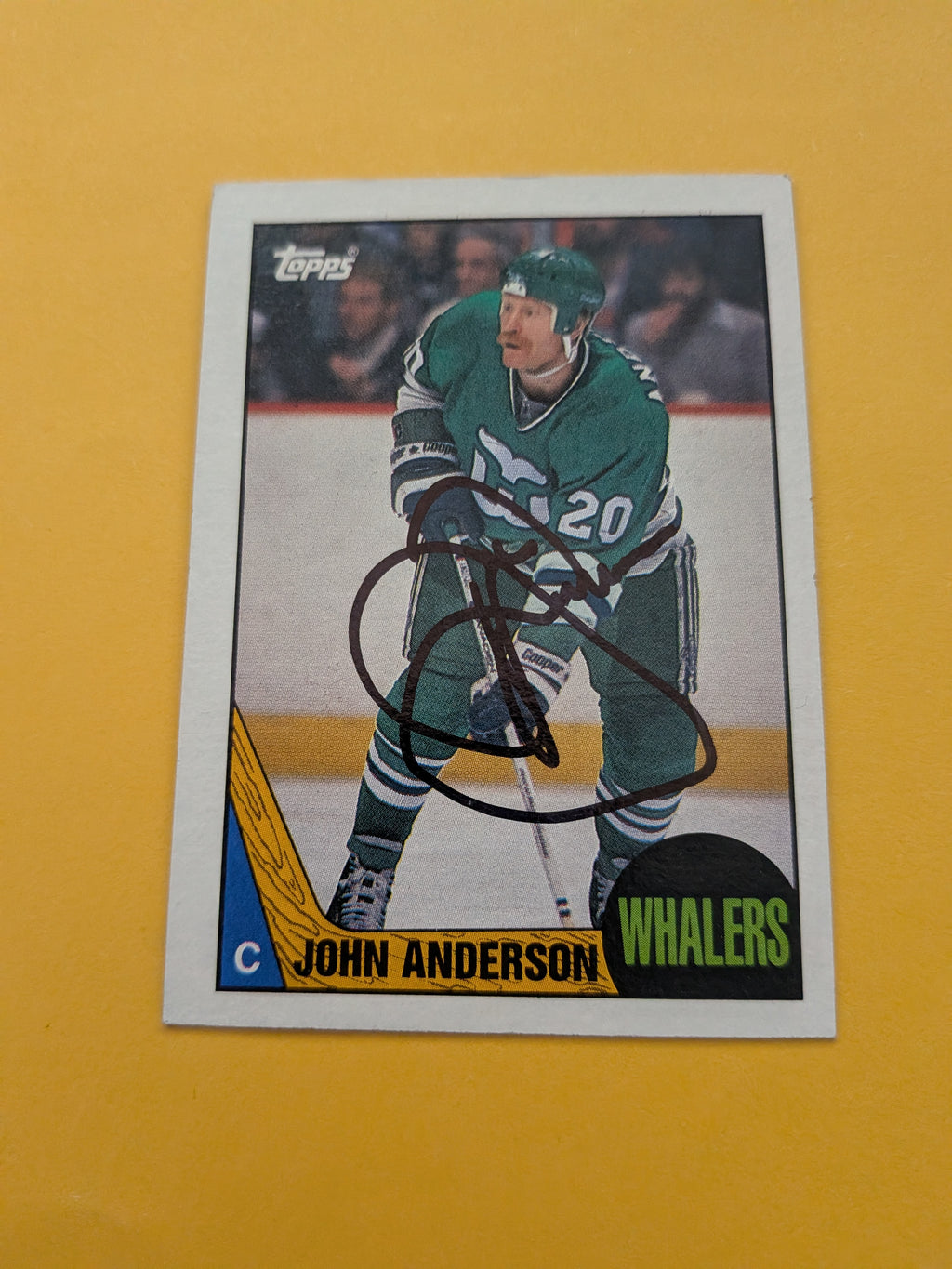 John Anderson Signed Hartford Whalers Card