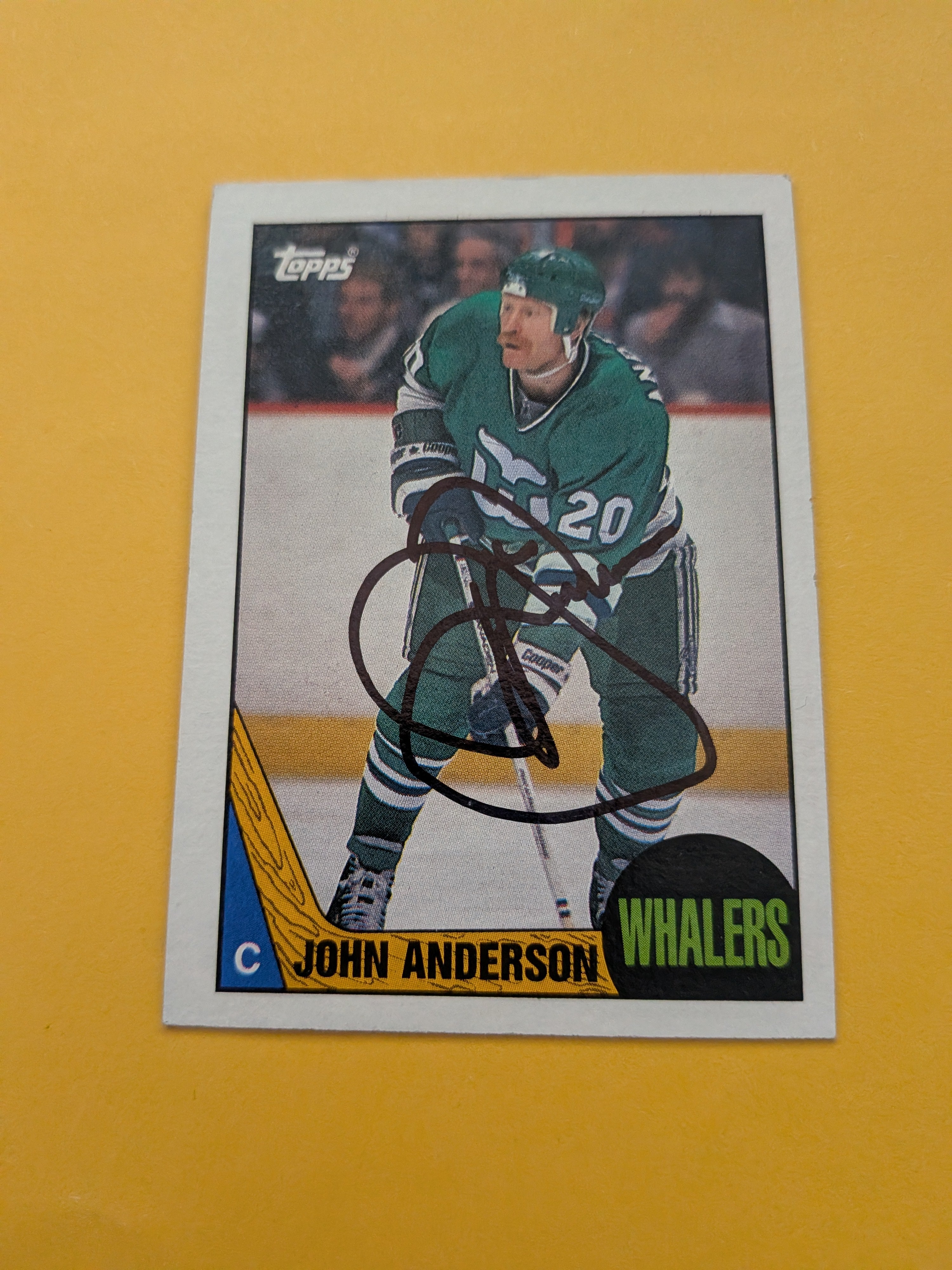 John Anderson Signed Hartford Whalers Card