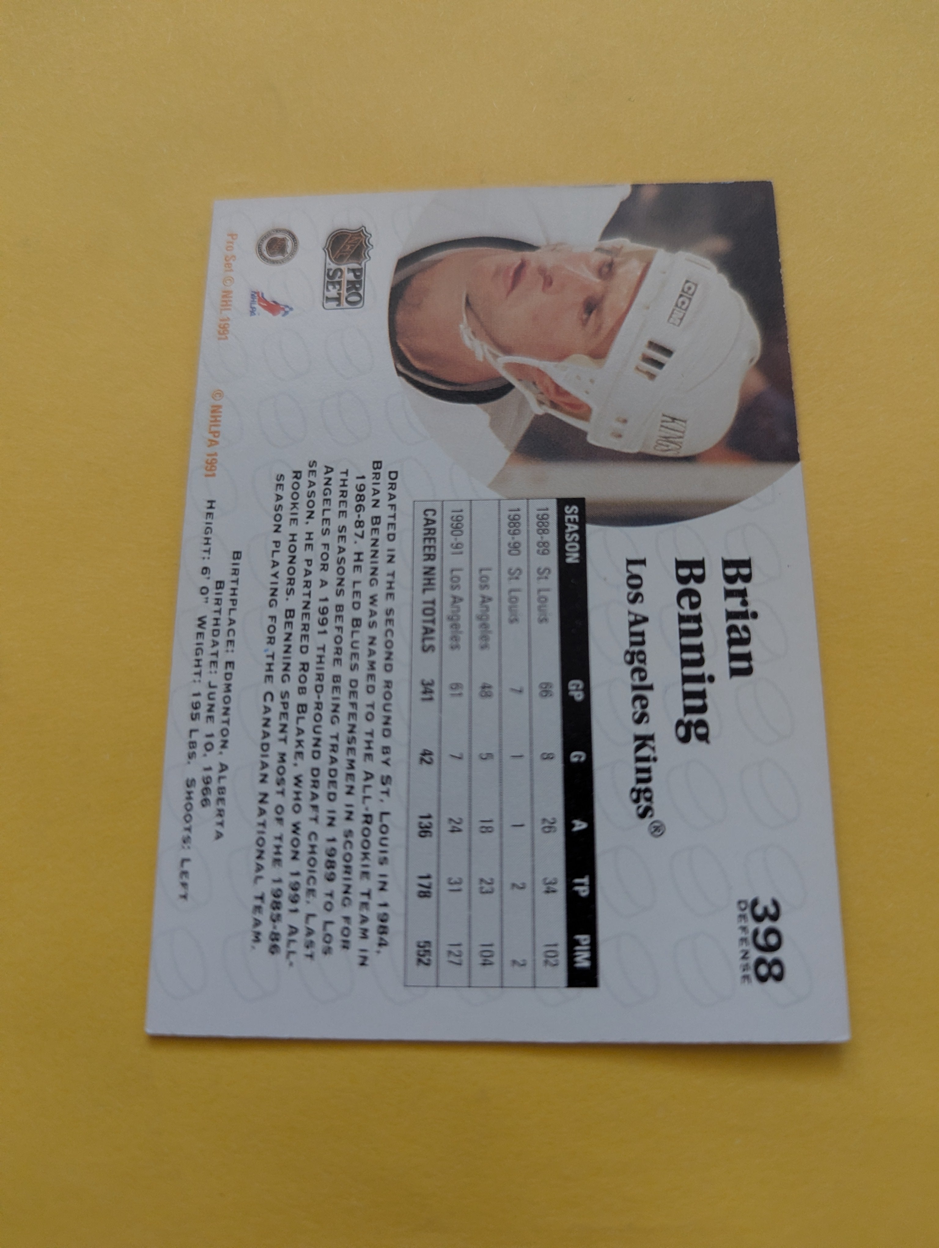 Brian Benning Signed Los Angeles Kings Card A
