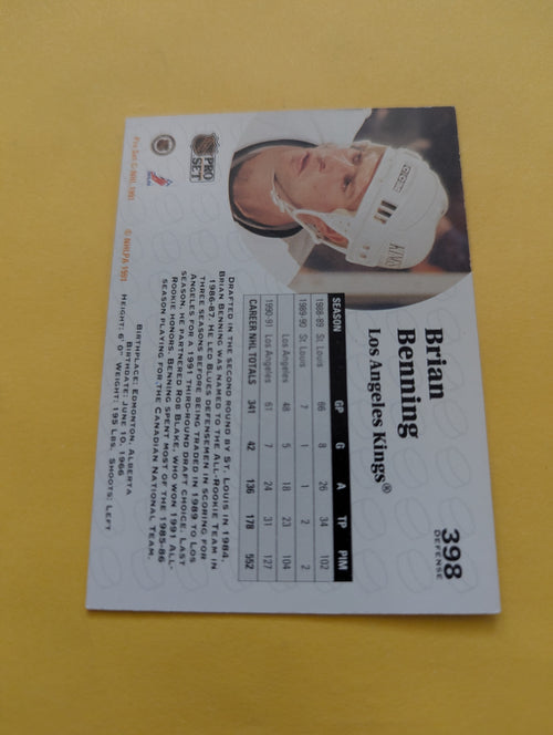 Brian Benning Signed Los Angeles Kings Card A