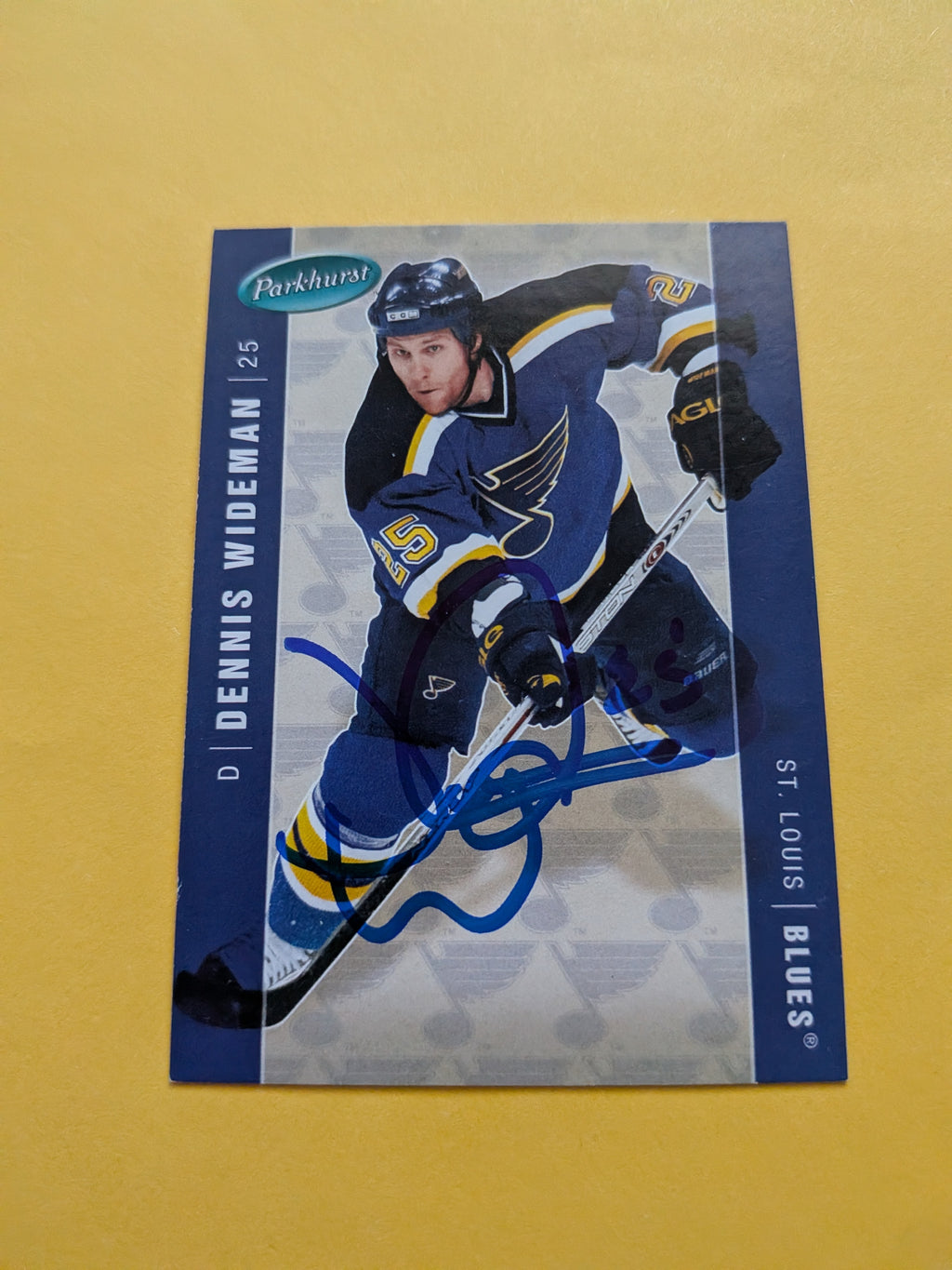 Denis Wideman Signed St. Louis Blues Card A