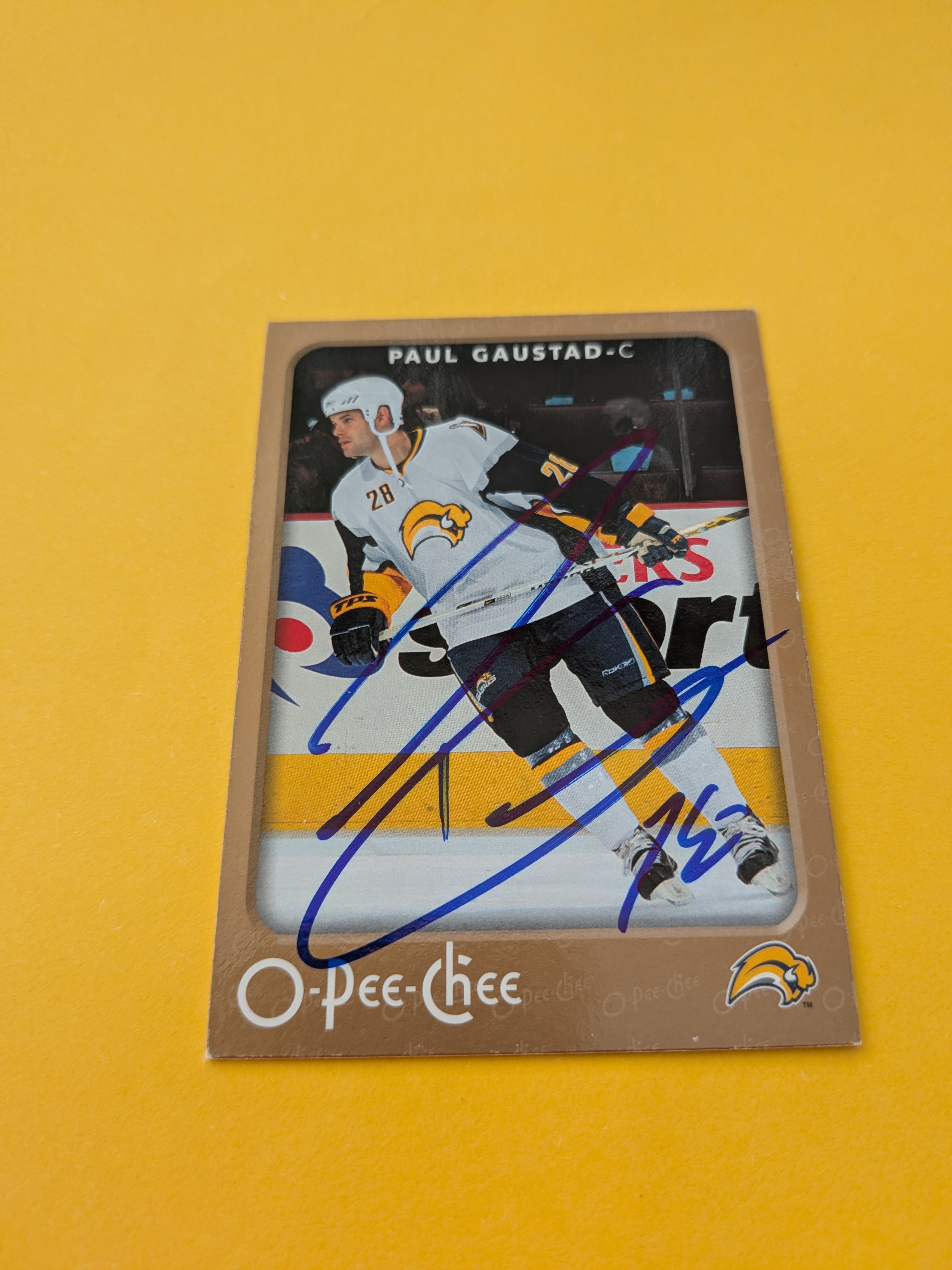 Paul Gaustad Signed Buffalo Sabres Card B